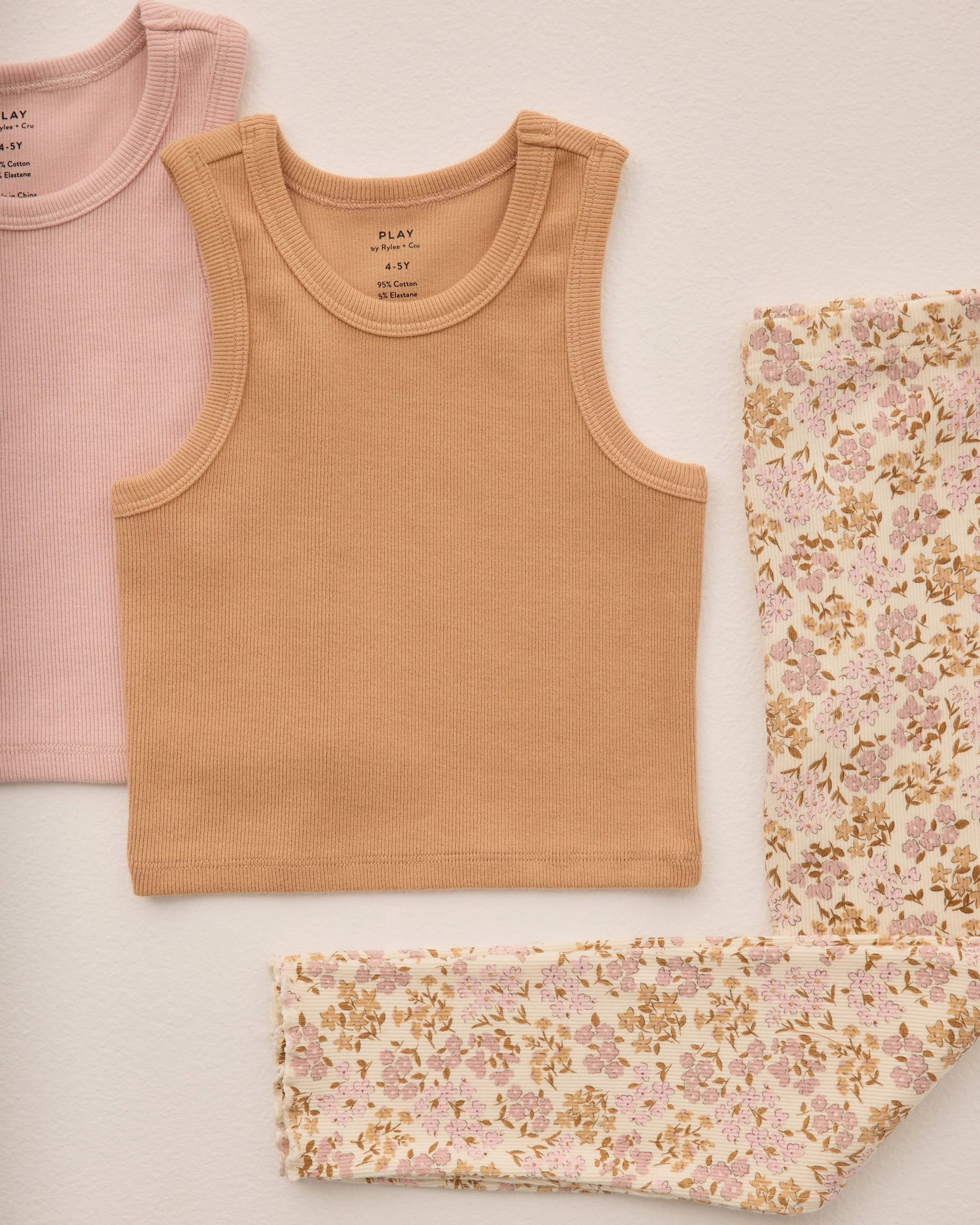Ribbed Tank Set || Pink, Grapefruit - Image 3