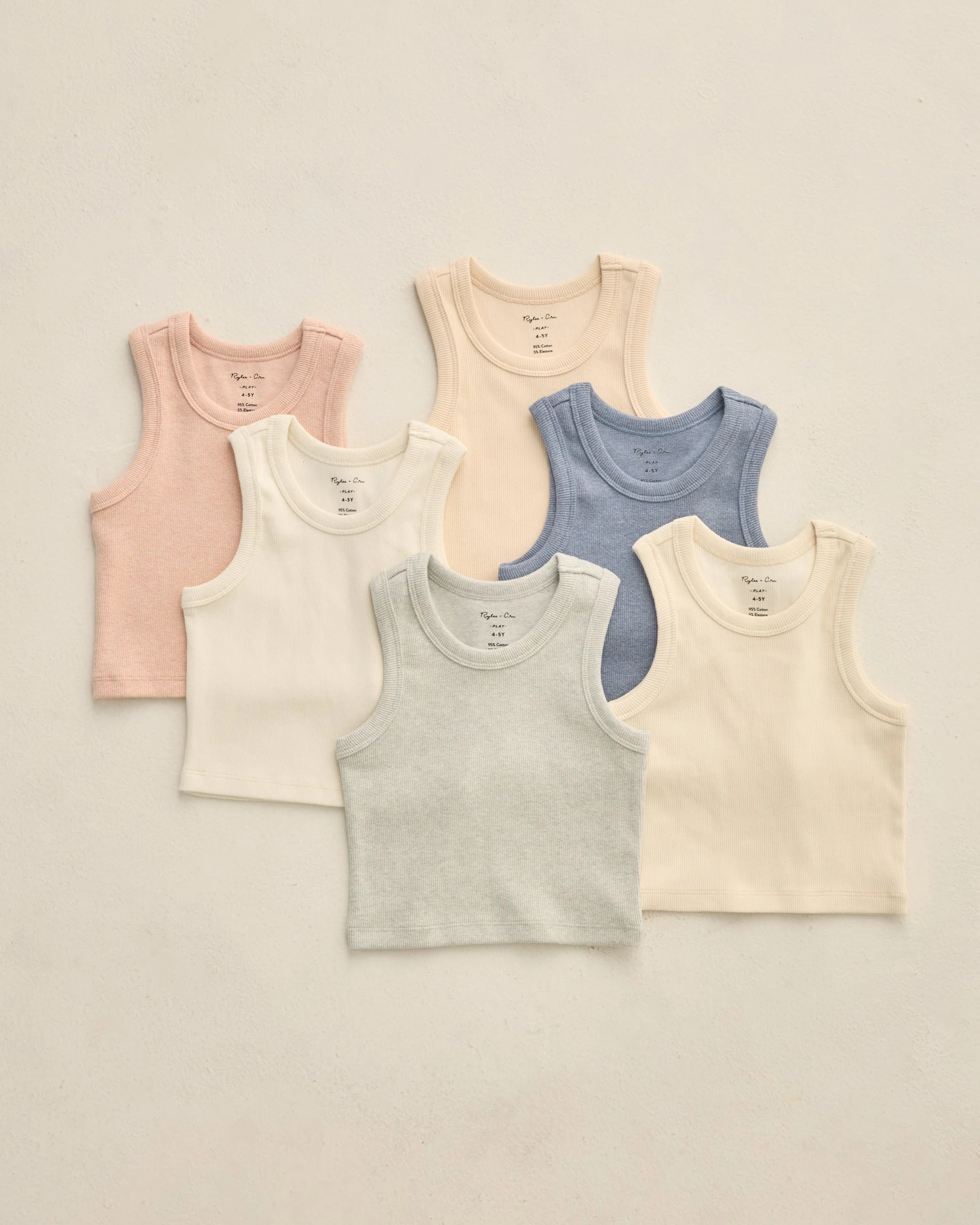 Ribbed Tank Set Shell, Heathered Blush - Image 4
