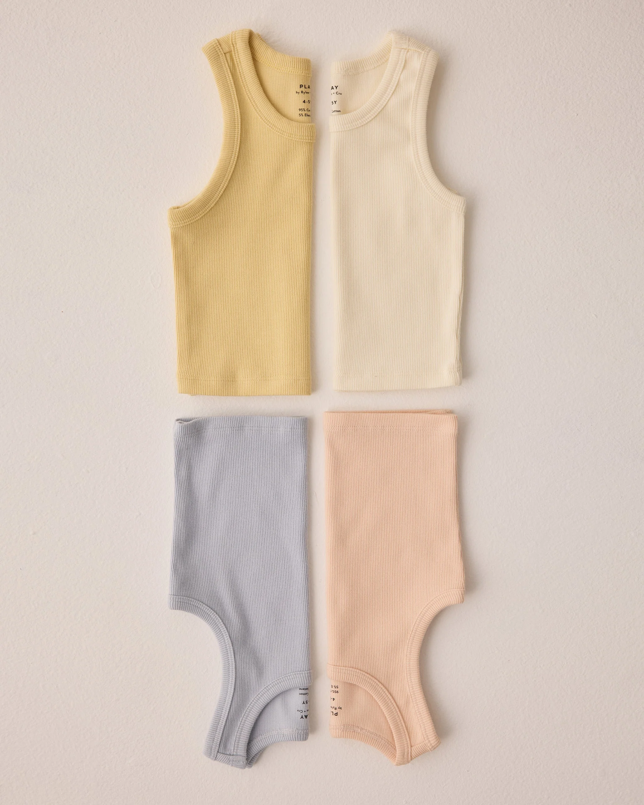 Ribbed Tank Set || Yellow, Ivory - Image 6