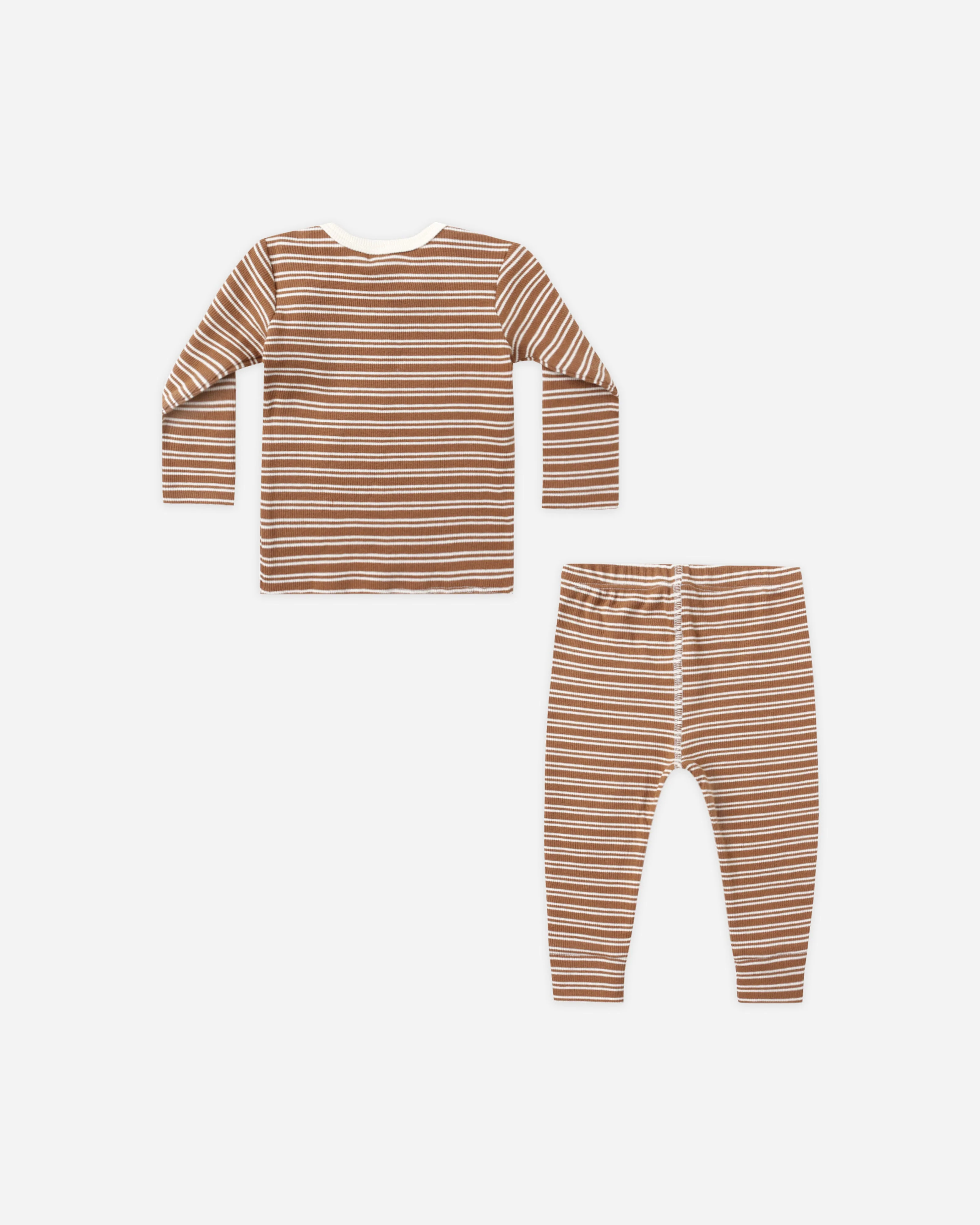 Ribbed Tee + Legging Set || Cedar Micro Stripe - Image 2
