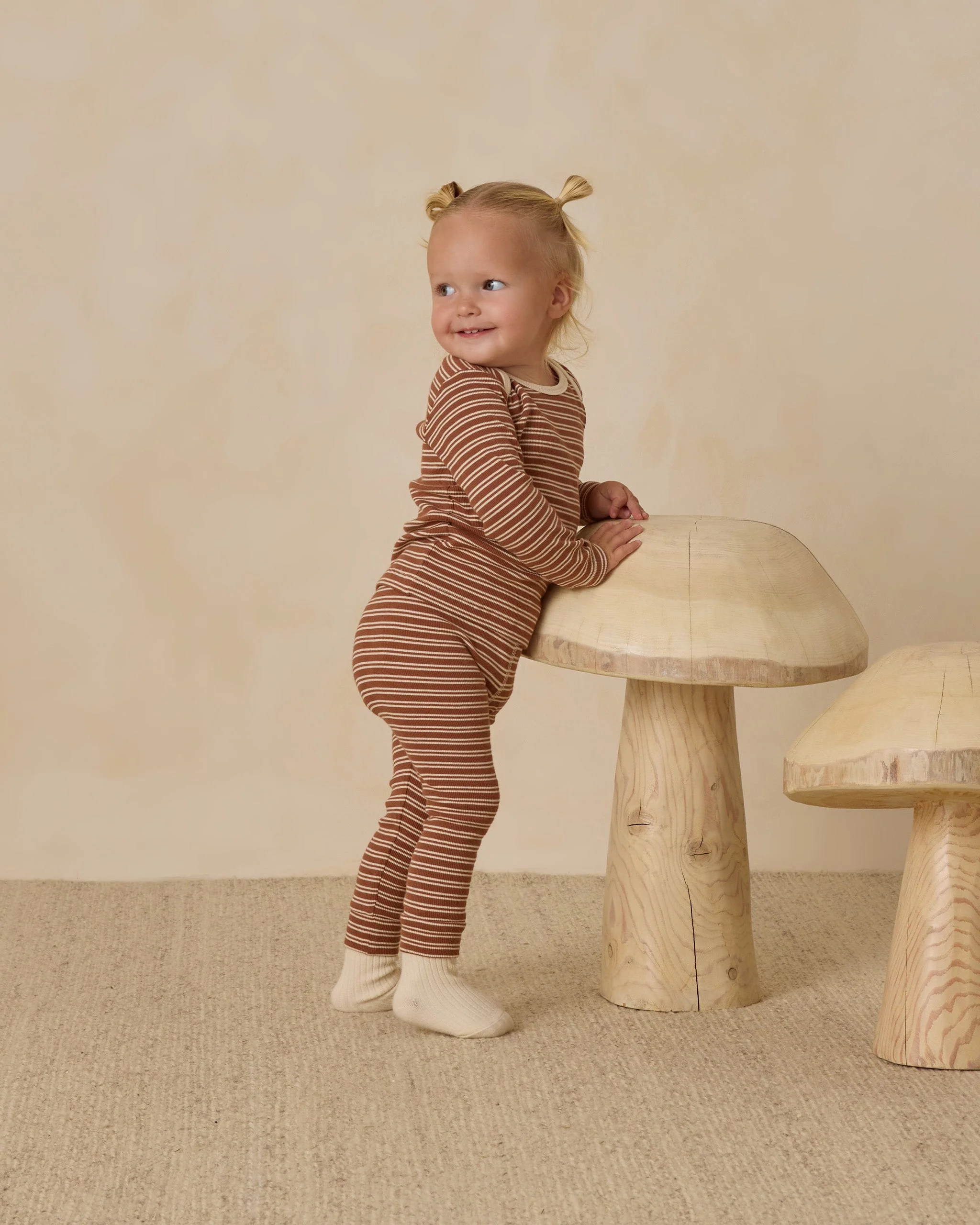 Ribbed Tee + Legging Set || Cedar Micro Stripe - Image 3