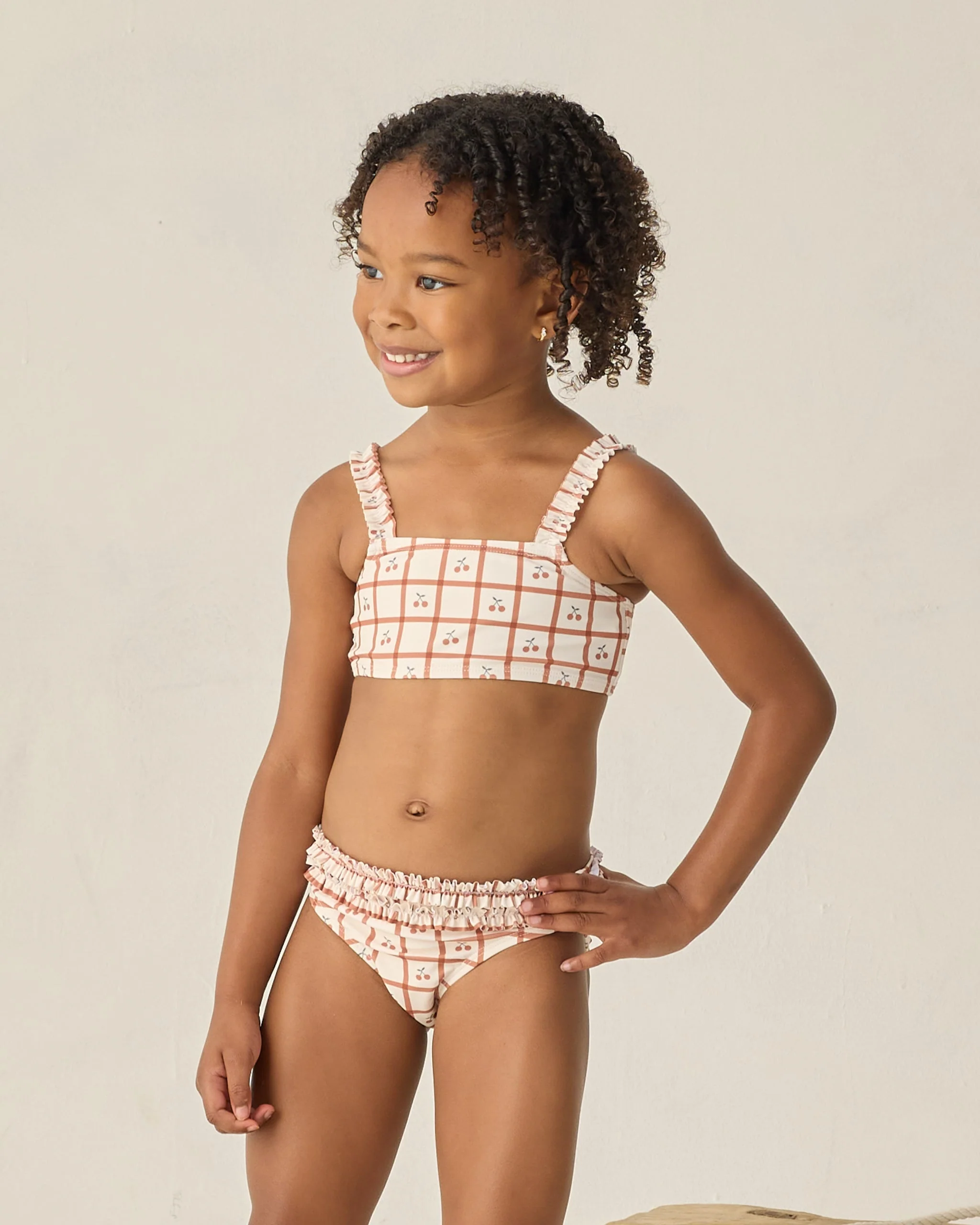 Rouched Bikini Cherry Check - Image 3
