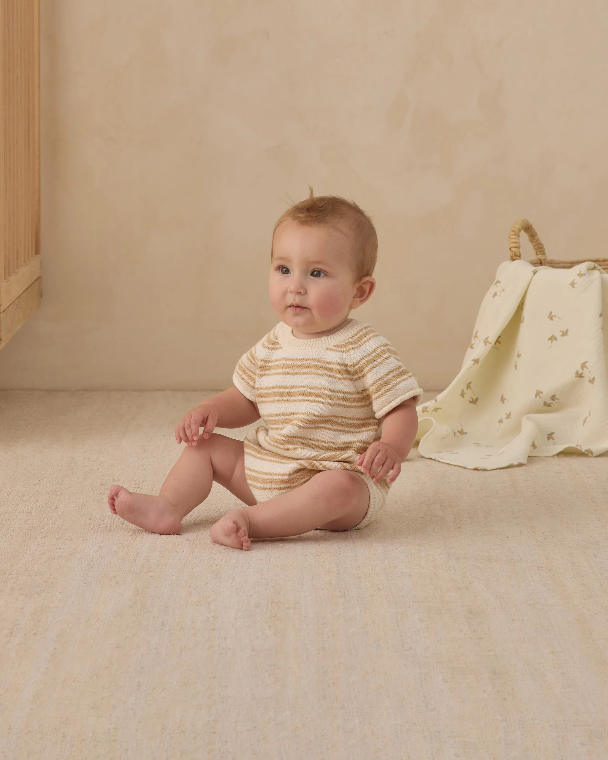 Rowan Romper Butterscotch Stripe - Image 2