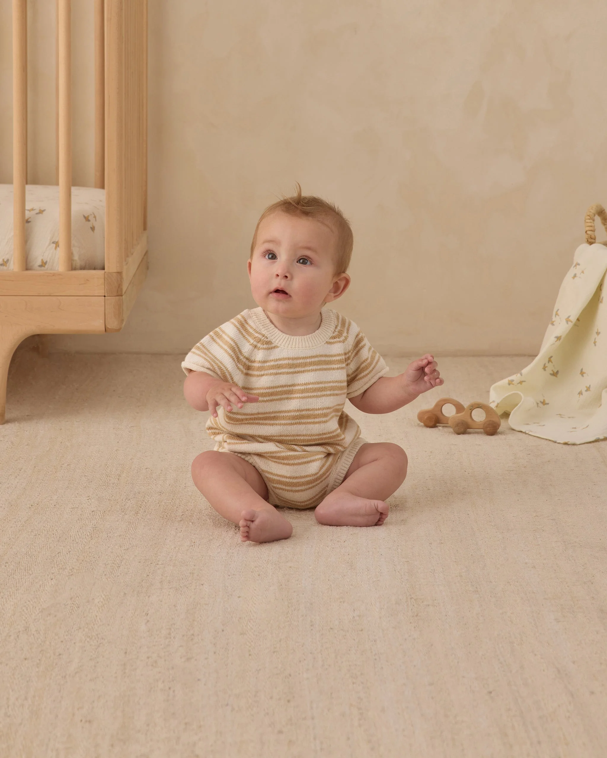Rowan Romper Butterscotch Stripe - Image 3