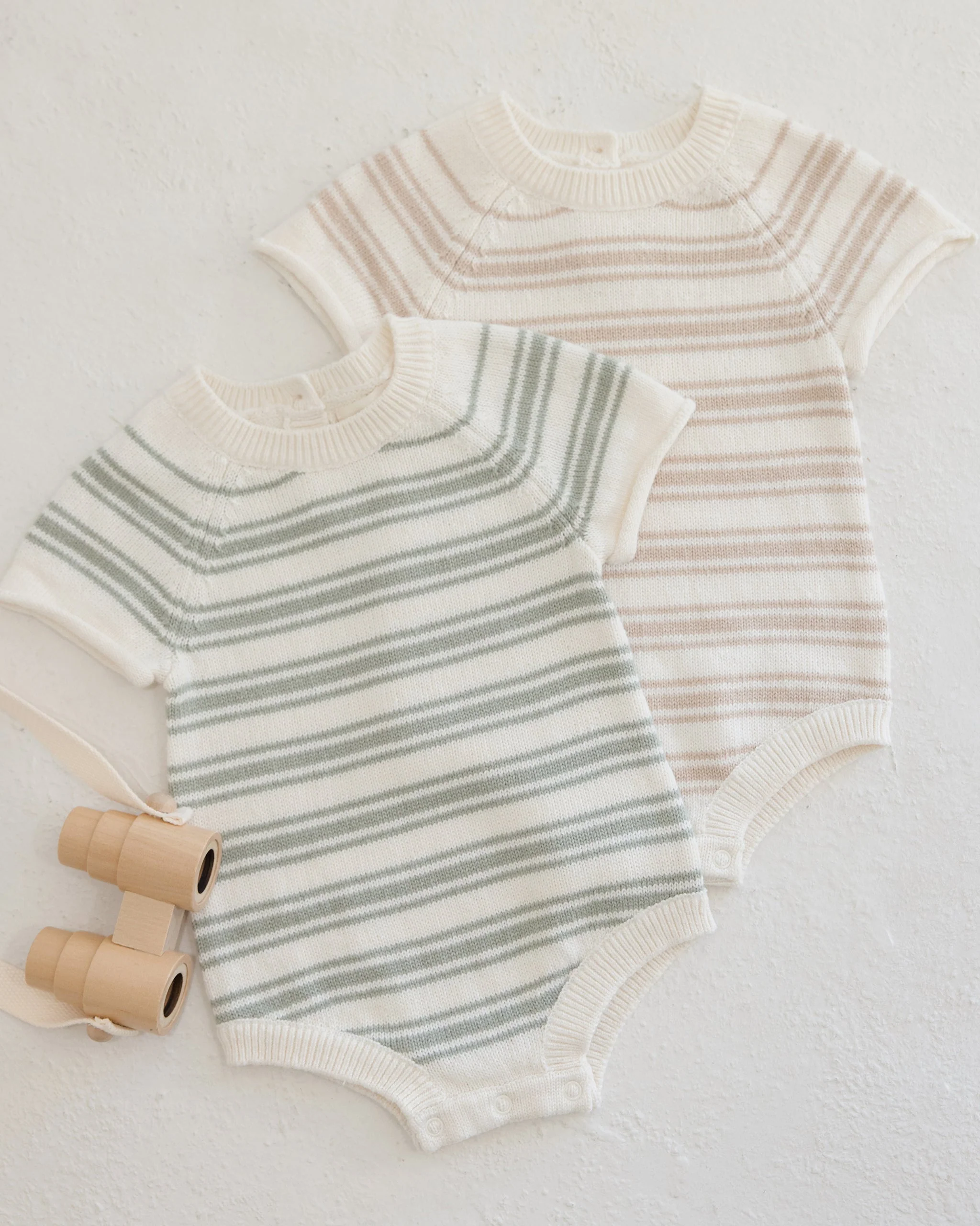 Rowan Romper || Oat Knit Stripe - Image 2