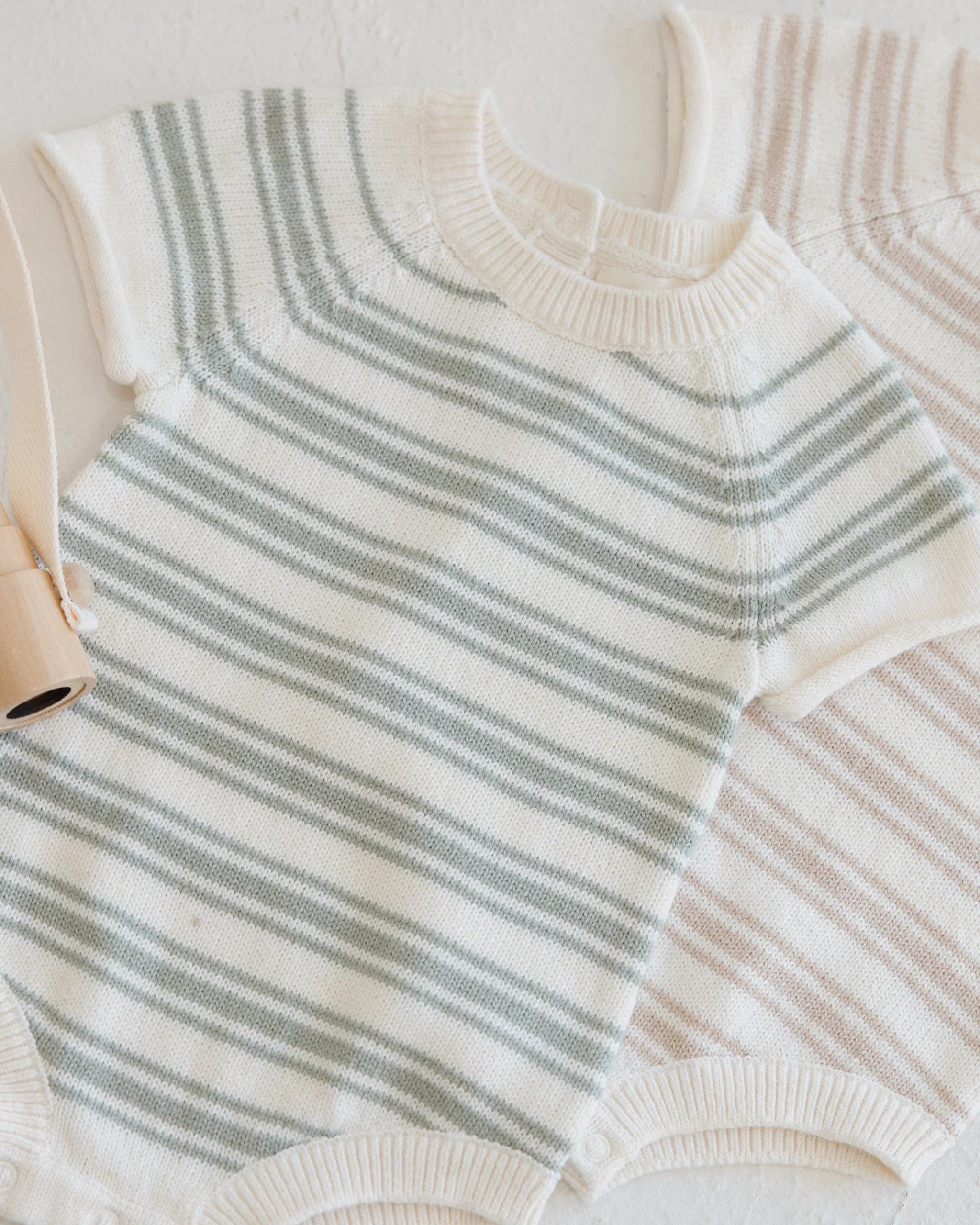 Rowan Romper || Oat Knit Stripe - Image 3