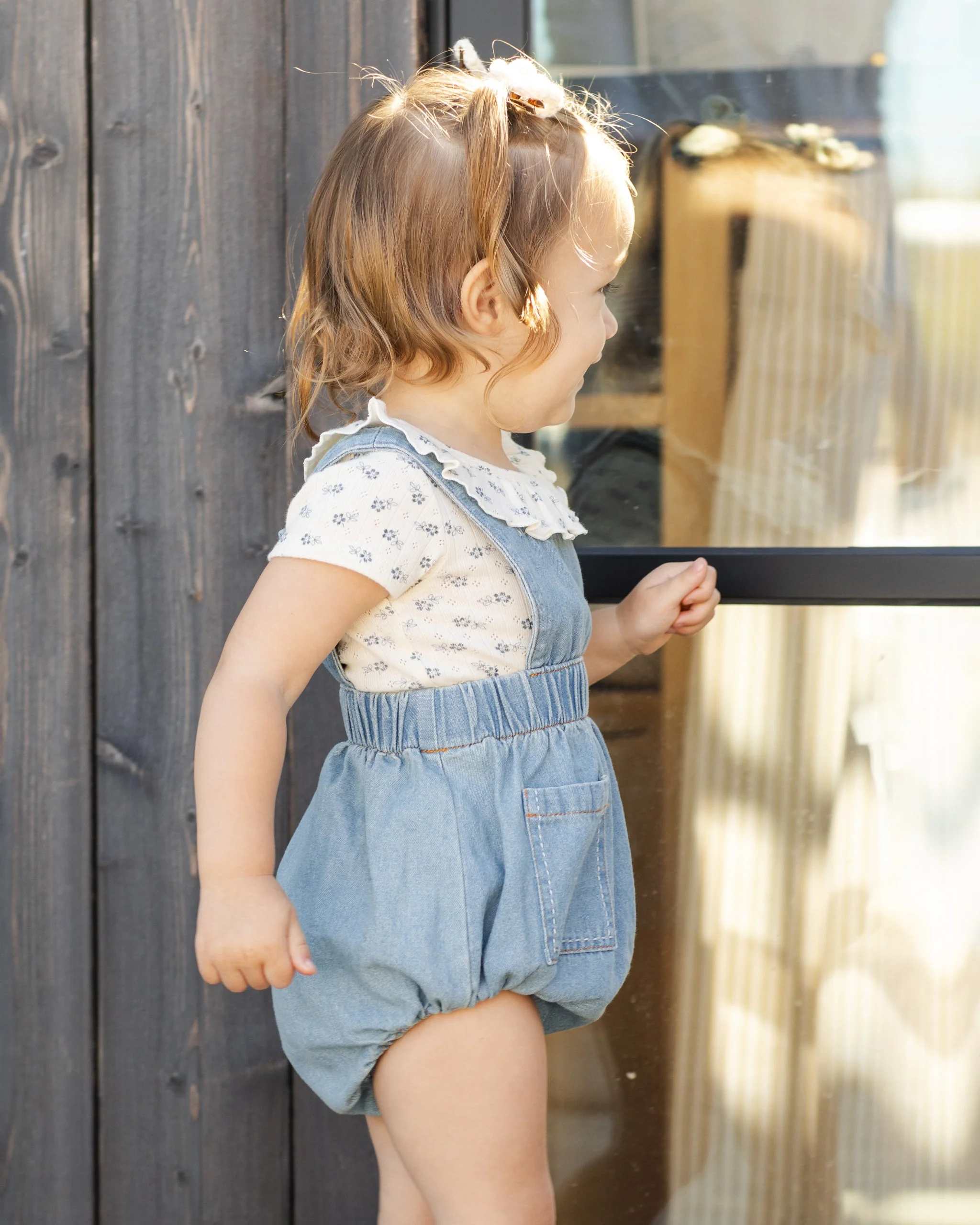 Ruffle Collar Bodysuit Blue Ditsy - Image 3
