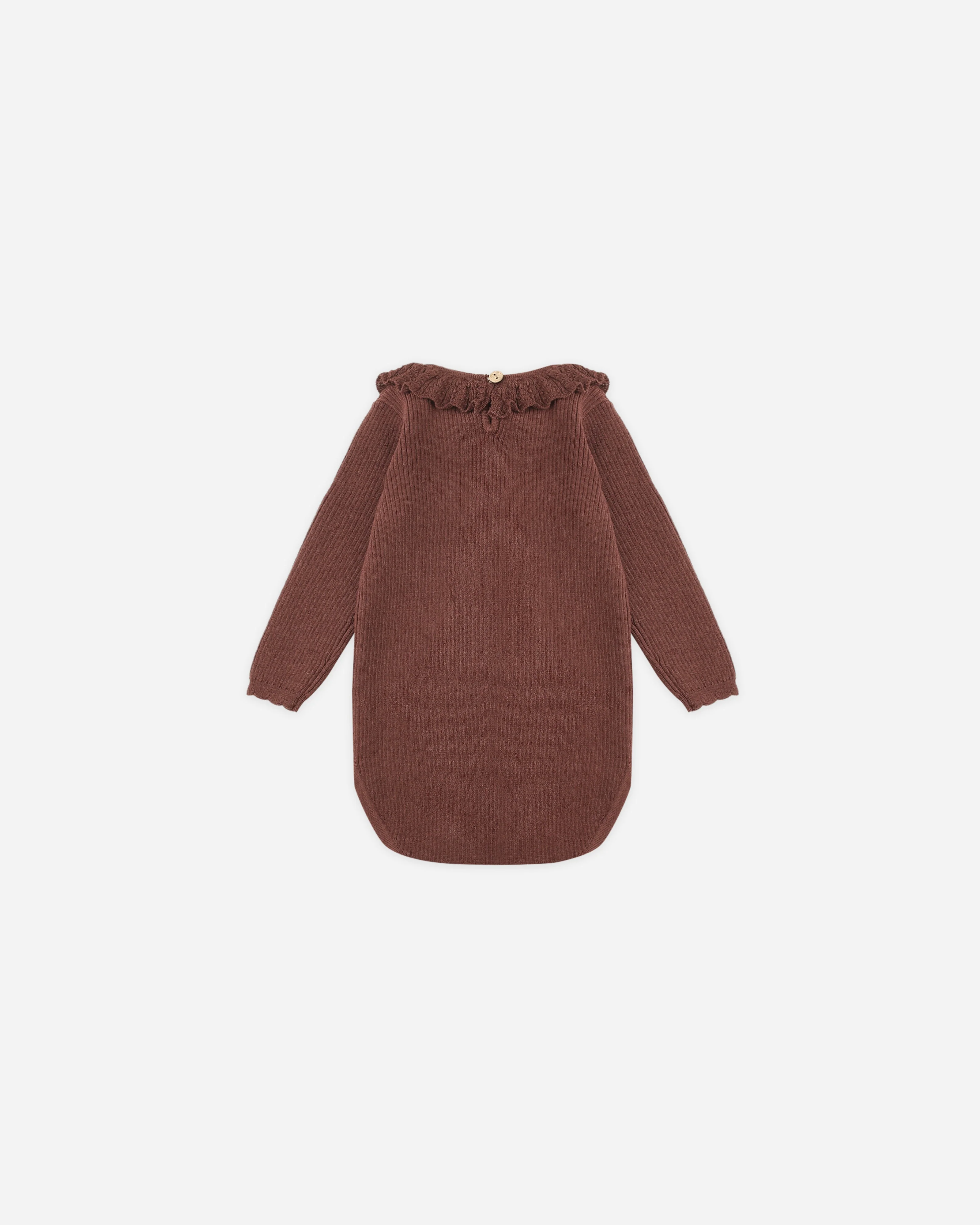 Ruffle Collar Bodysuit || Burgundy - Image 2