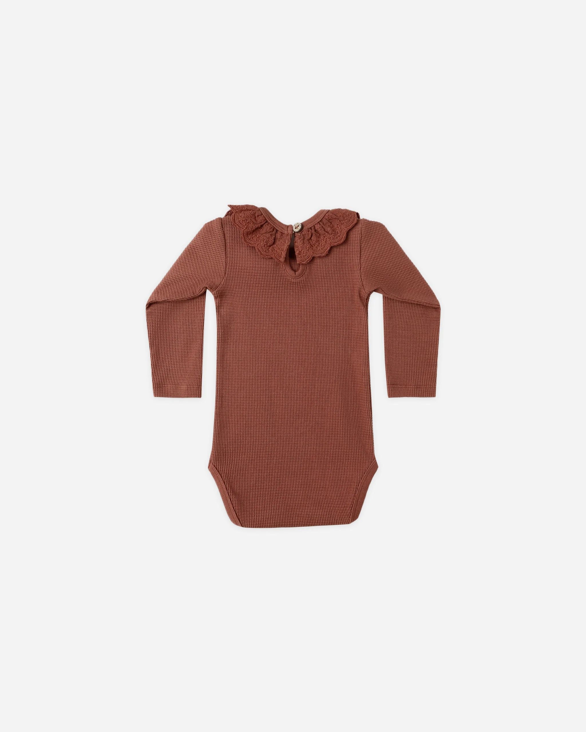 Ruffle Collar Bodysuit || Cranberry - Image 2