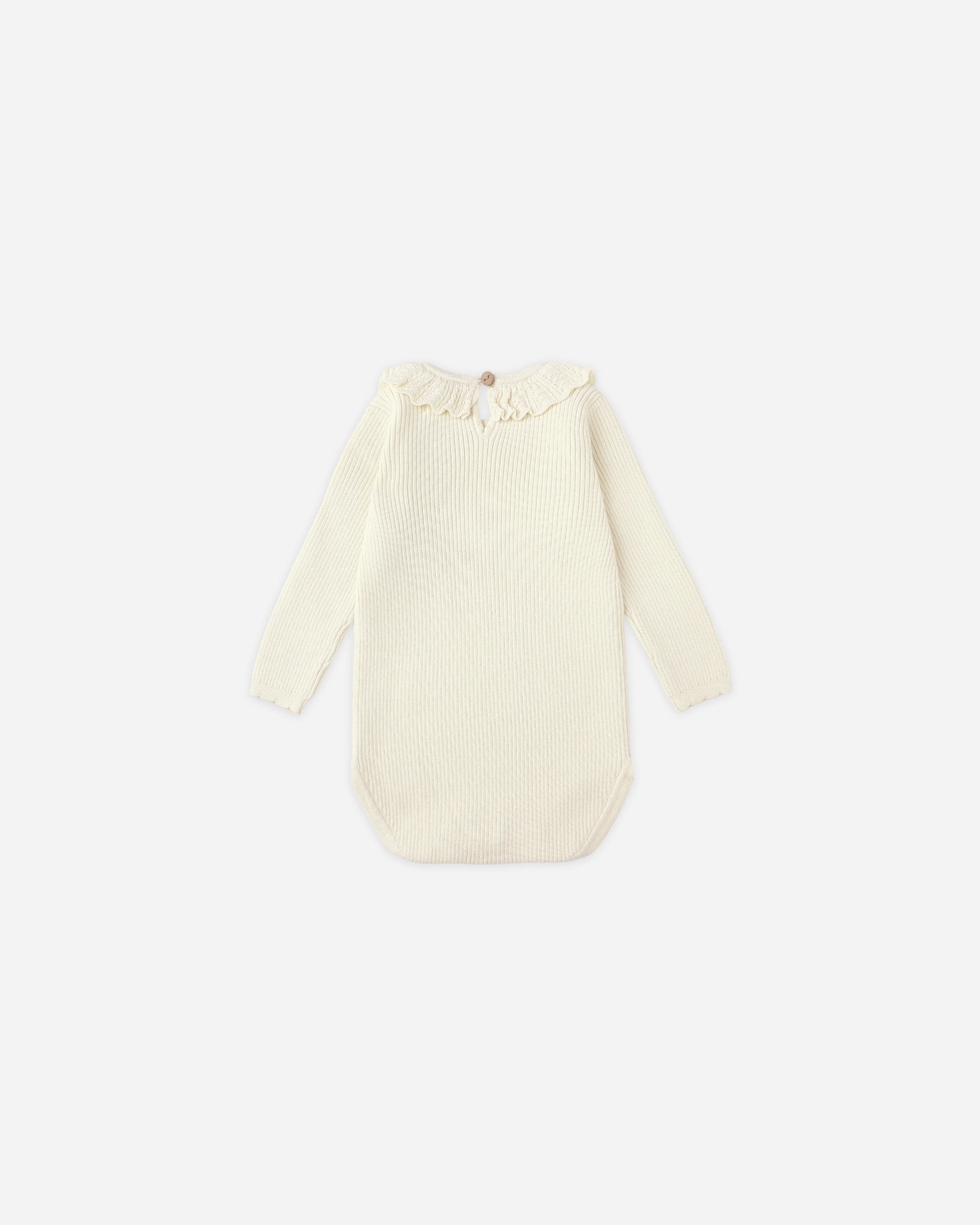 Ruffle Collar Bodysuit || Natural - Image 2