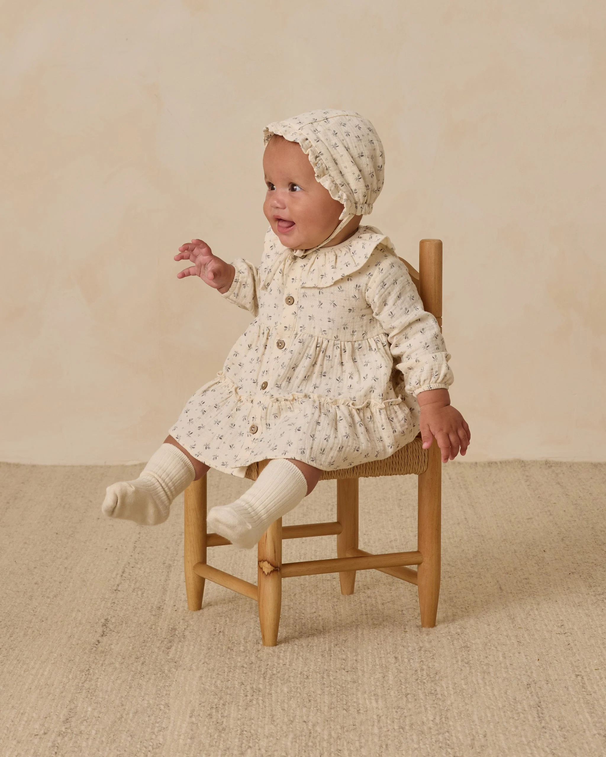 Ruffle Collar Button Dress || Bluebell - Image 4