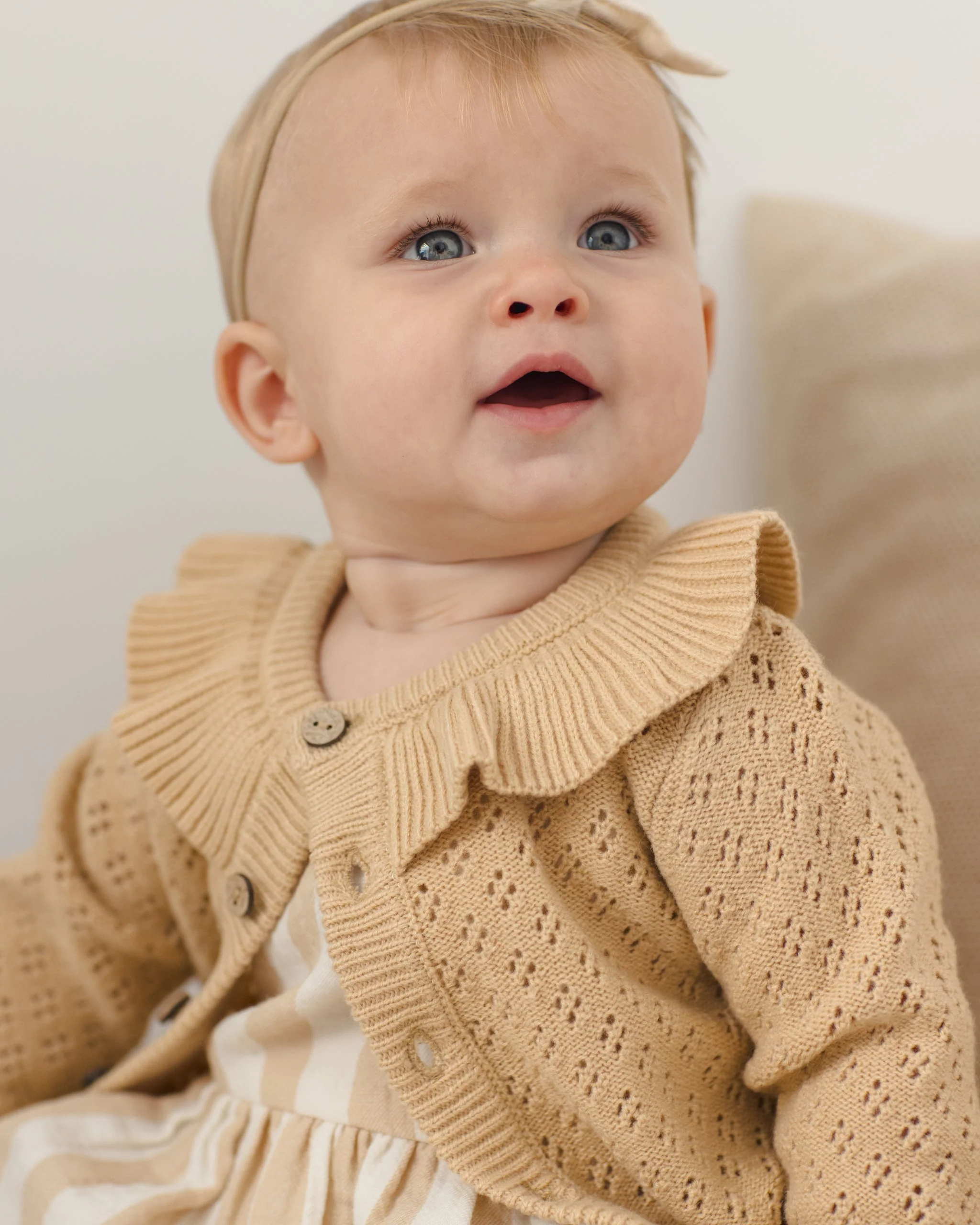 Ruffle Collar Cardigan Butterscotch - Image 5