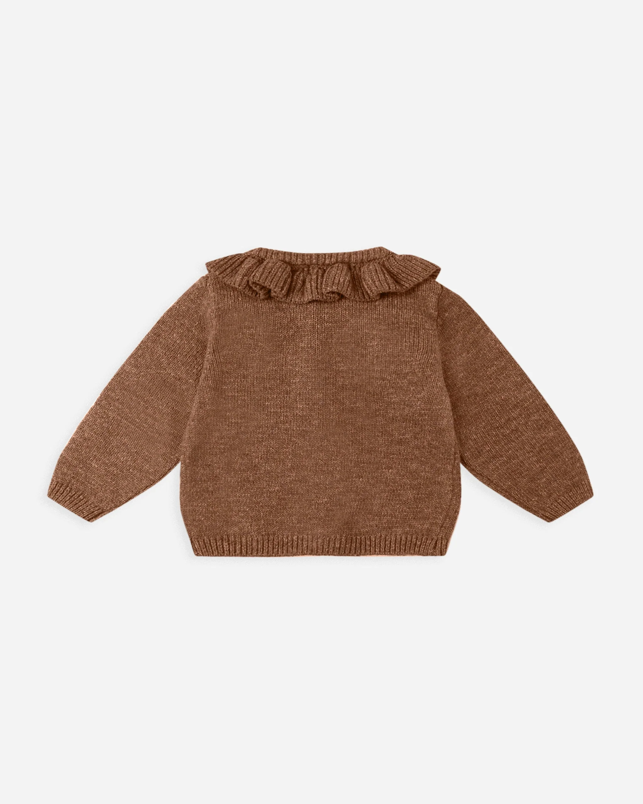 Ruffle Collar Cardigan || Heathered Cedar - Image 2