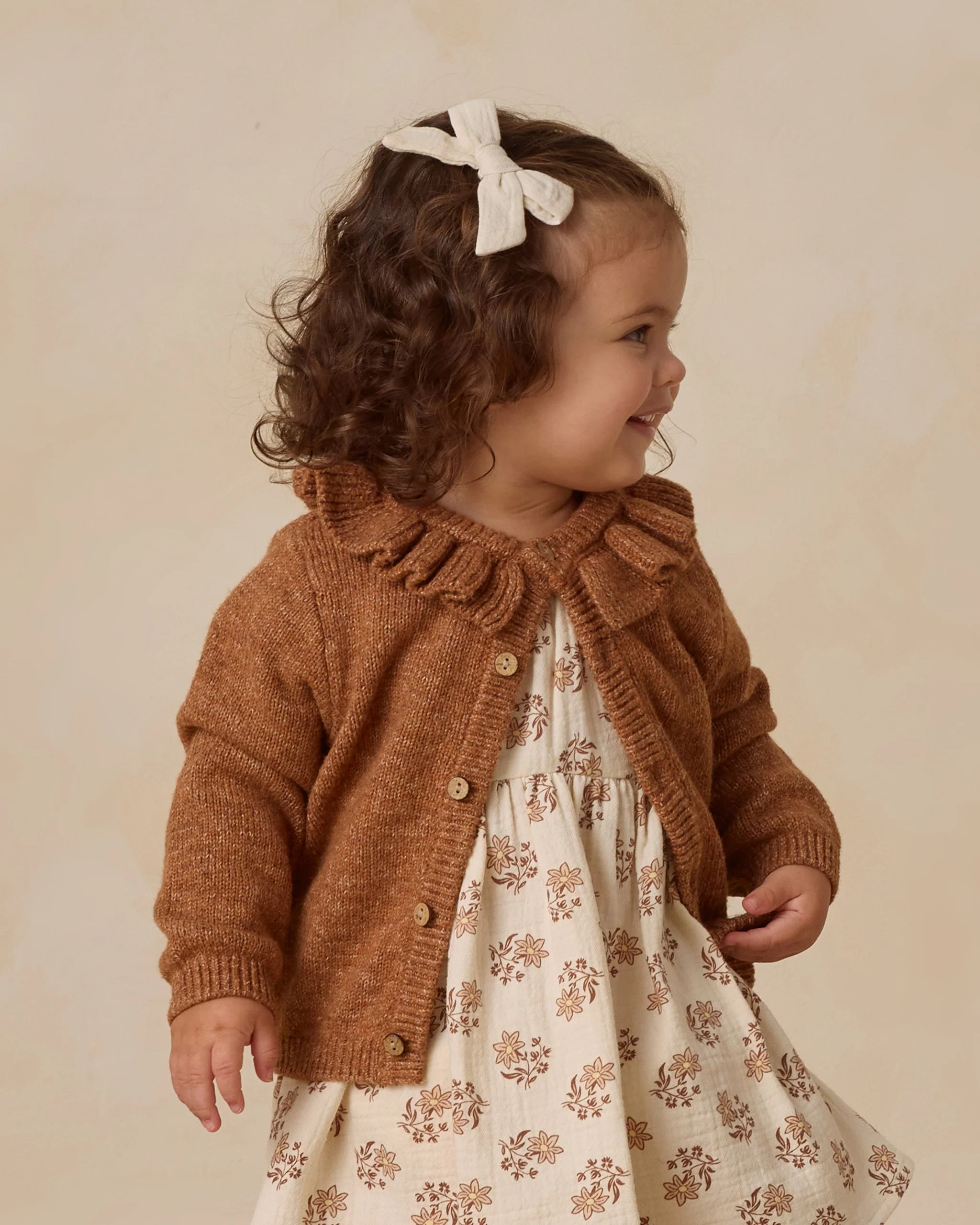 Ruffle Collar Cardigan || Heathered Cedar - Image 3