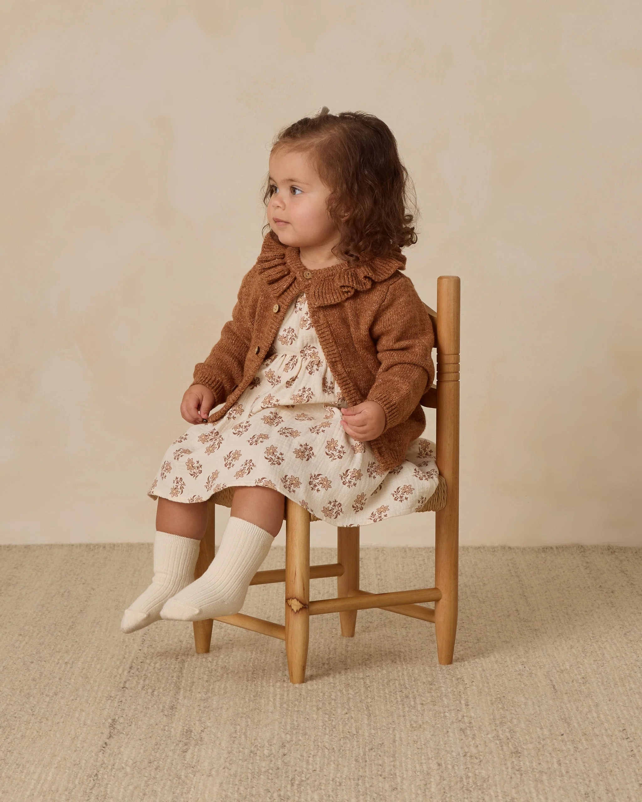 Ruffle Collar Cardigan || Heathered Cedar - Image 5