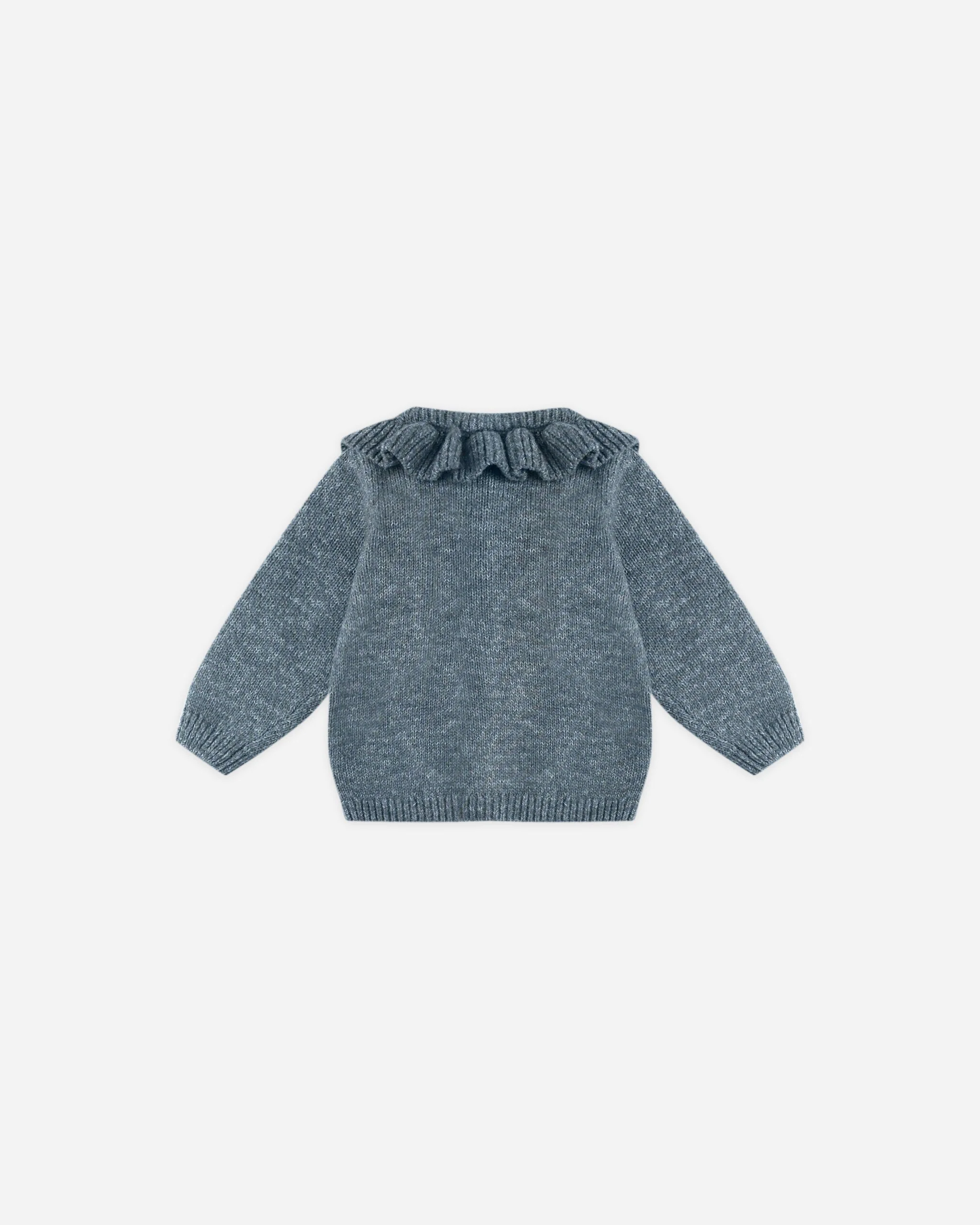 Ruffle Collar Cardigan || Ocean - Image 2