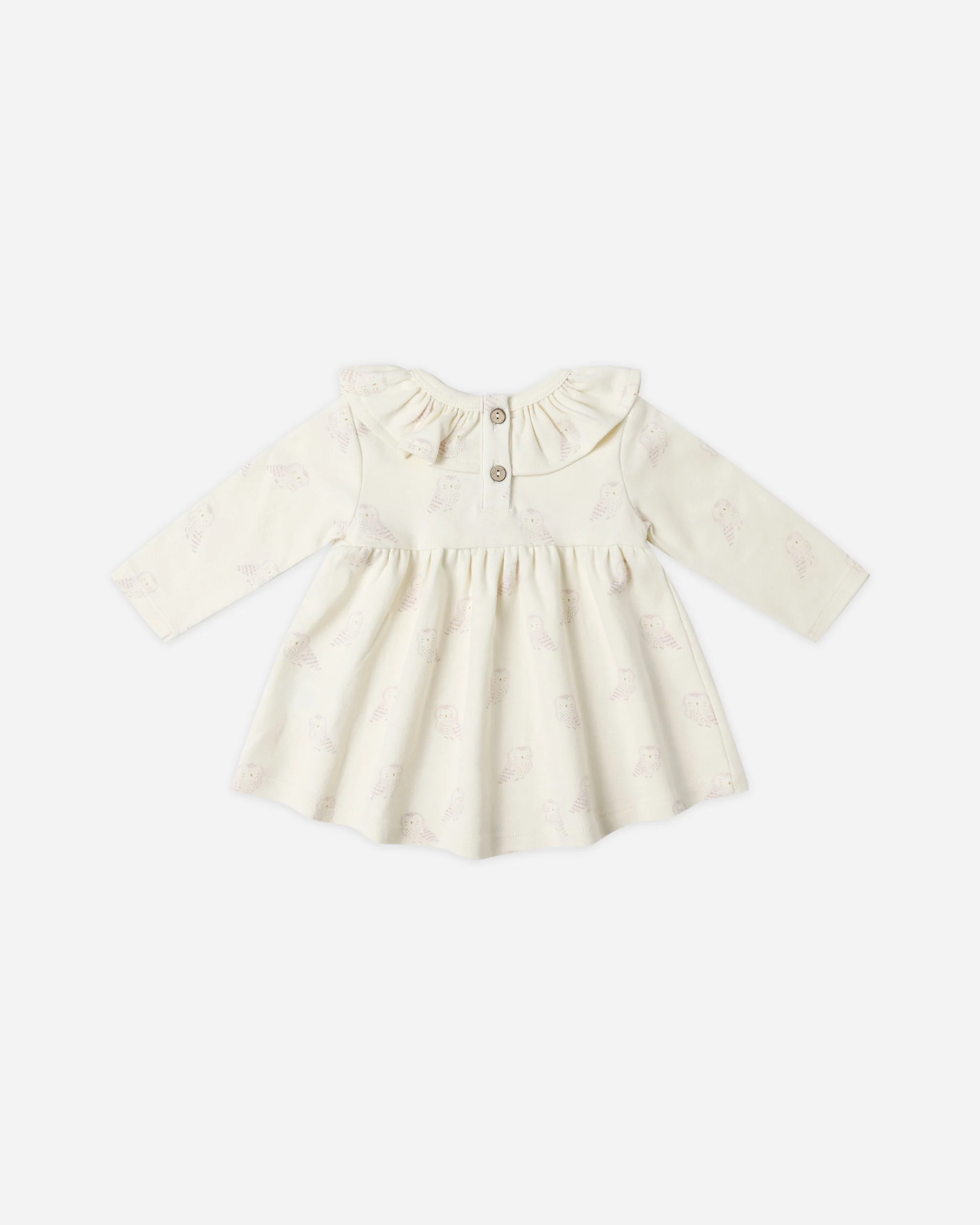 Ruffle Collar Jersey Dress || Snow Owls* - Image 2