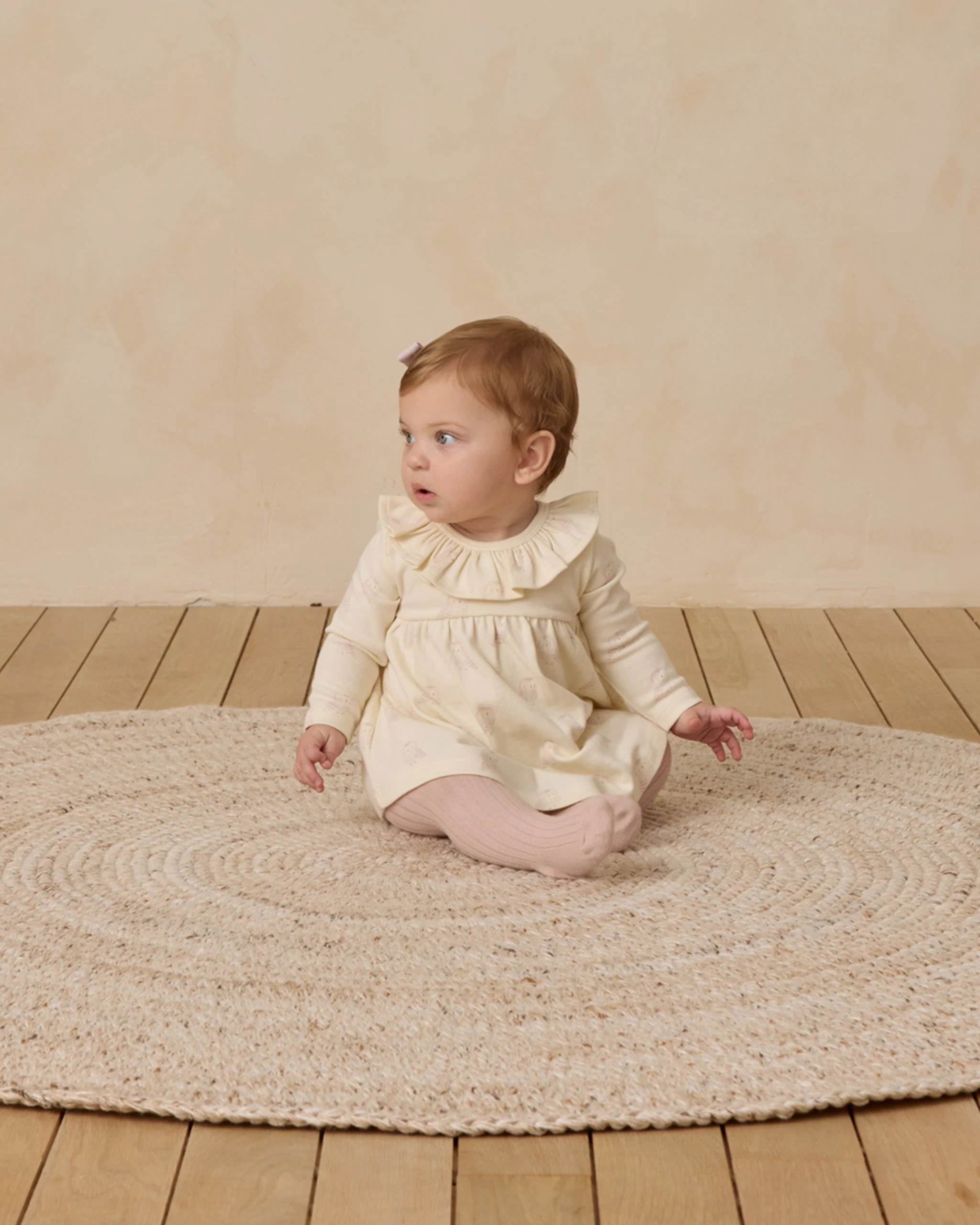Ruffle Collar Jersey Dress || Snow Owls* - Image 3