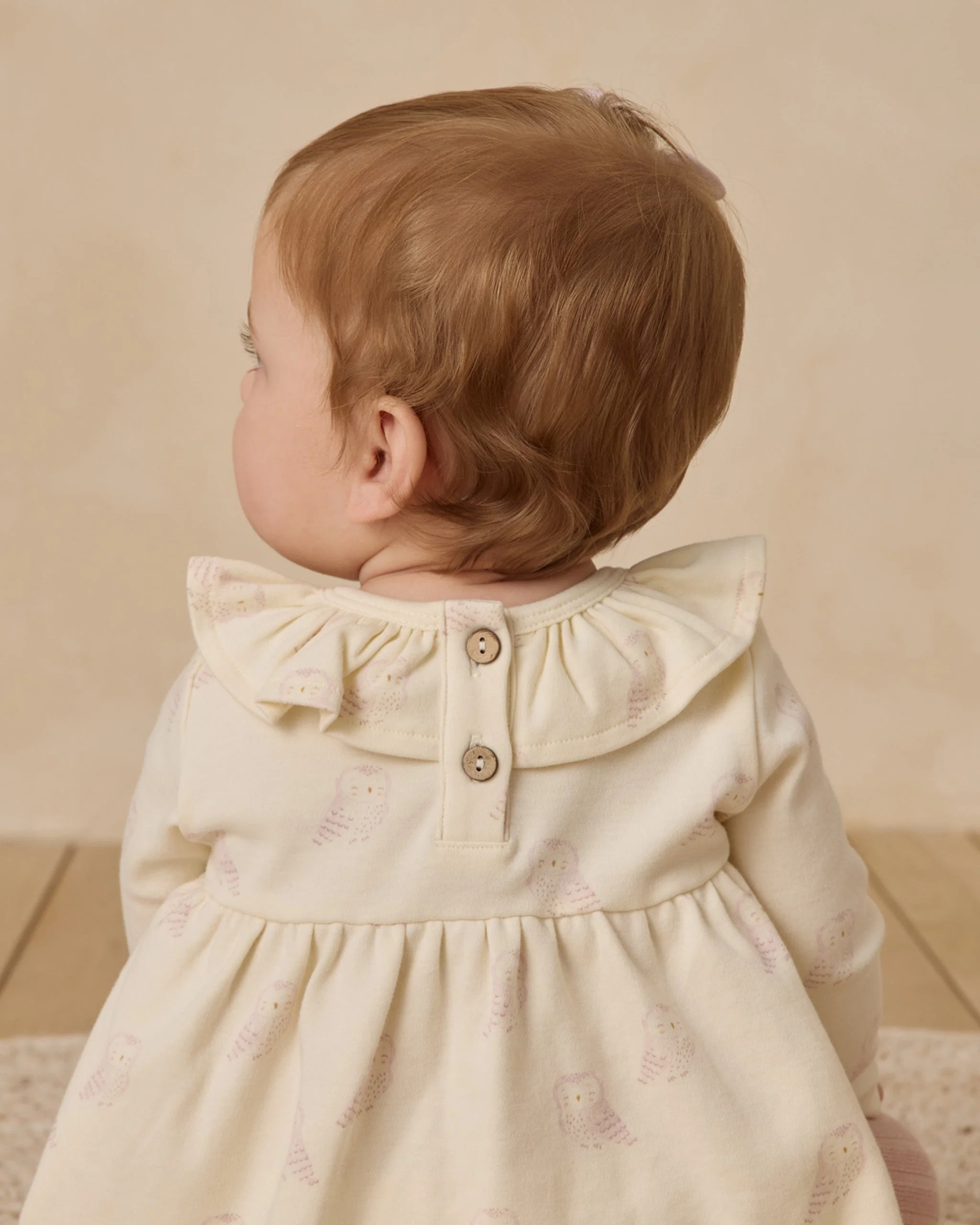 Ruffle Collar Jersey Dress || Snow Owls* - Image 4