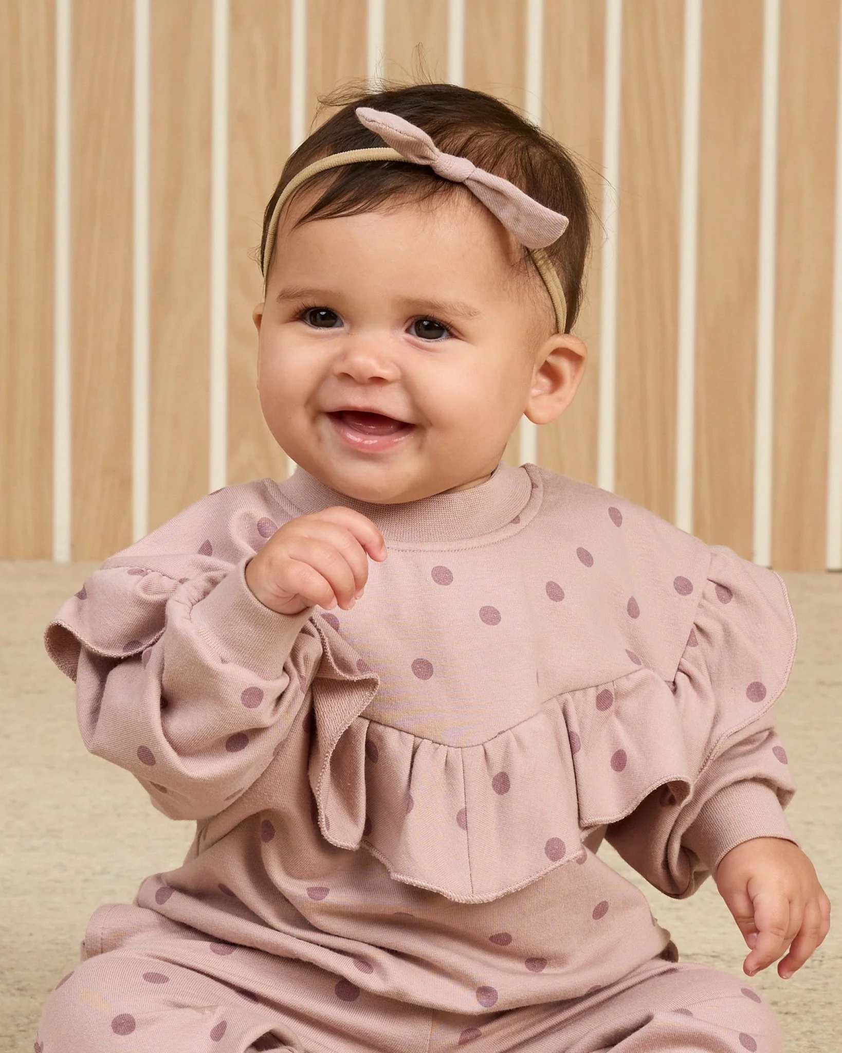 Ruffle Fleece Sweatshirt || Polka Dots - Image 3