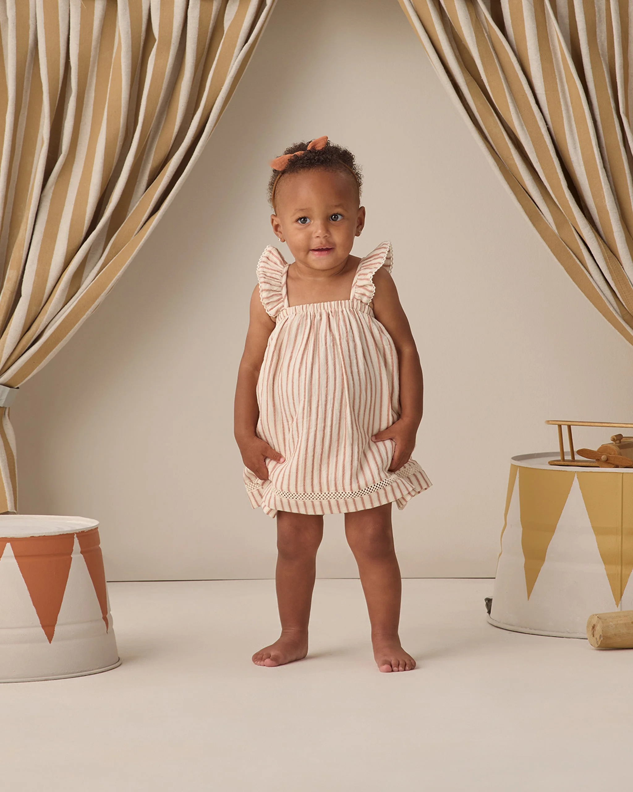 Ruffle Tank Dress Vintage Stripe - Image 2