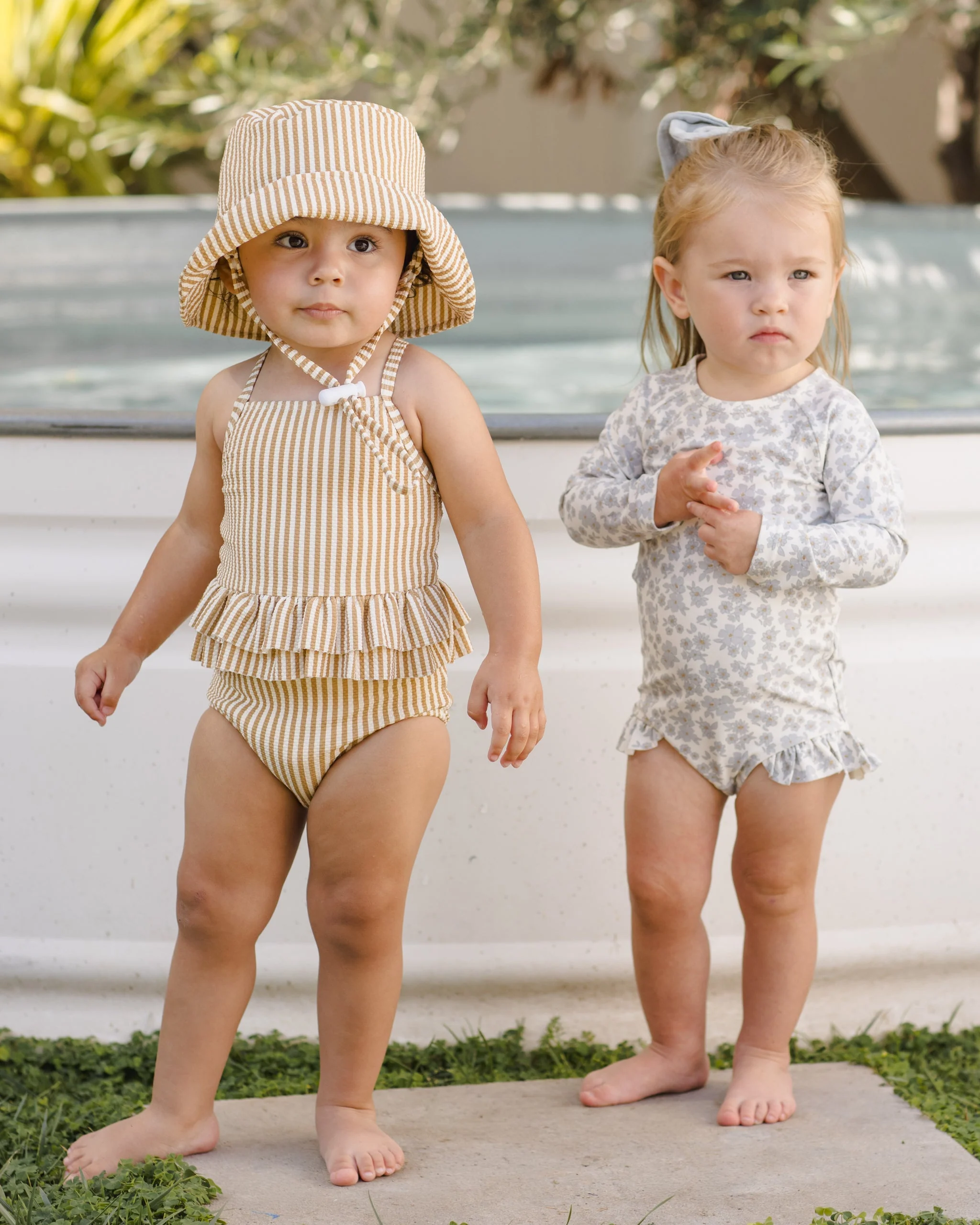 Ruffled One-Piece Swimsuit Honey Stripe Small - Image 5