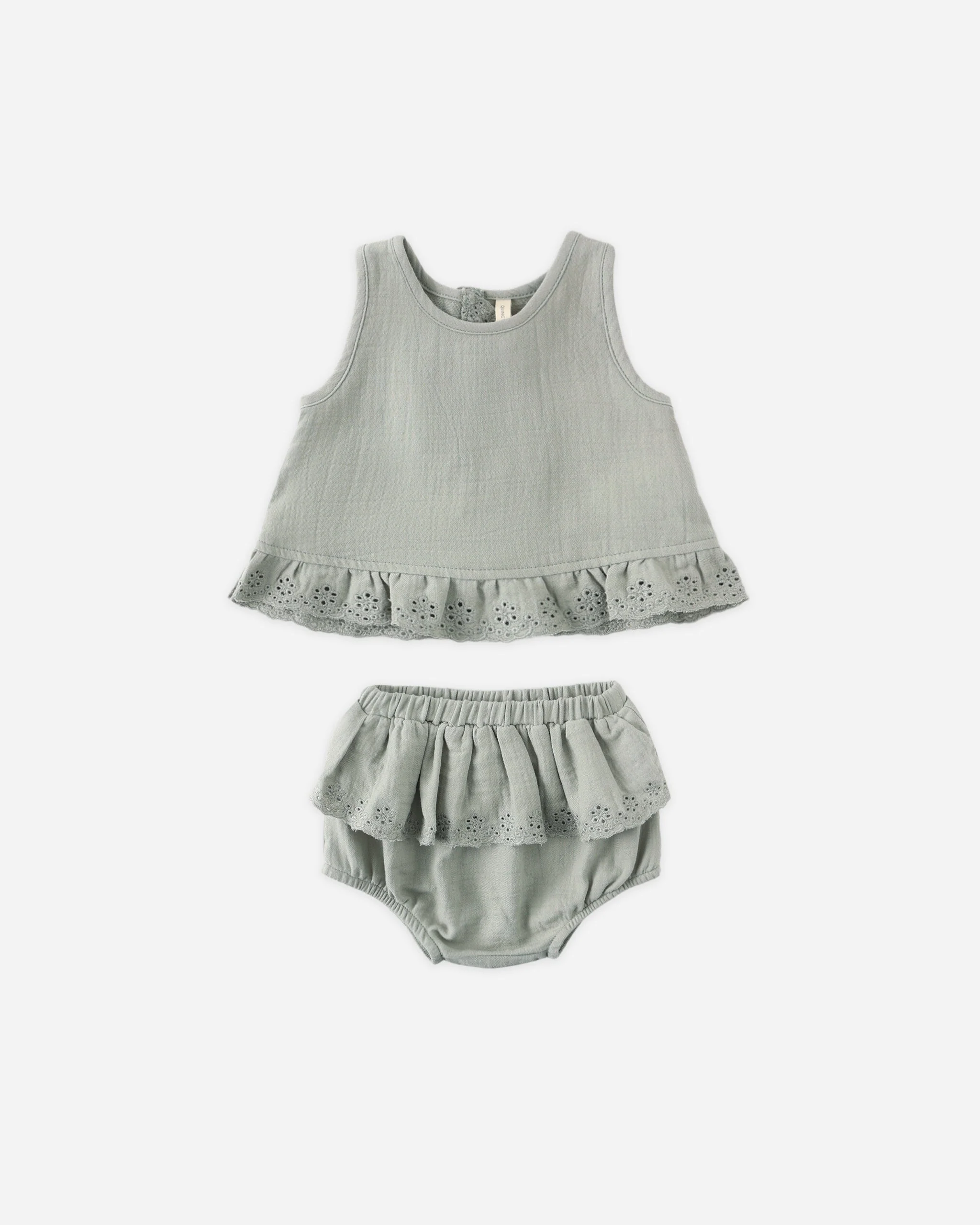 Ruffled Tulip Top + Bloomer Set Sage