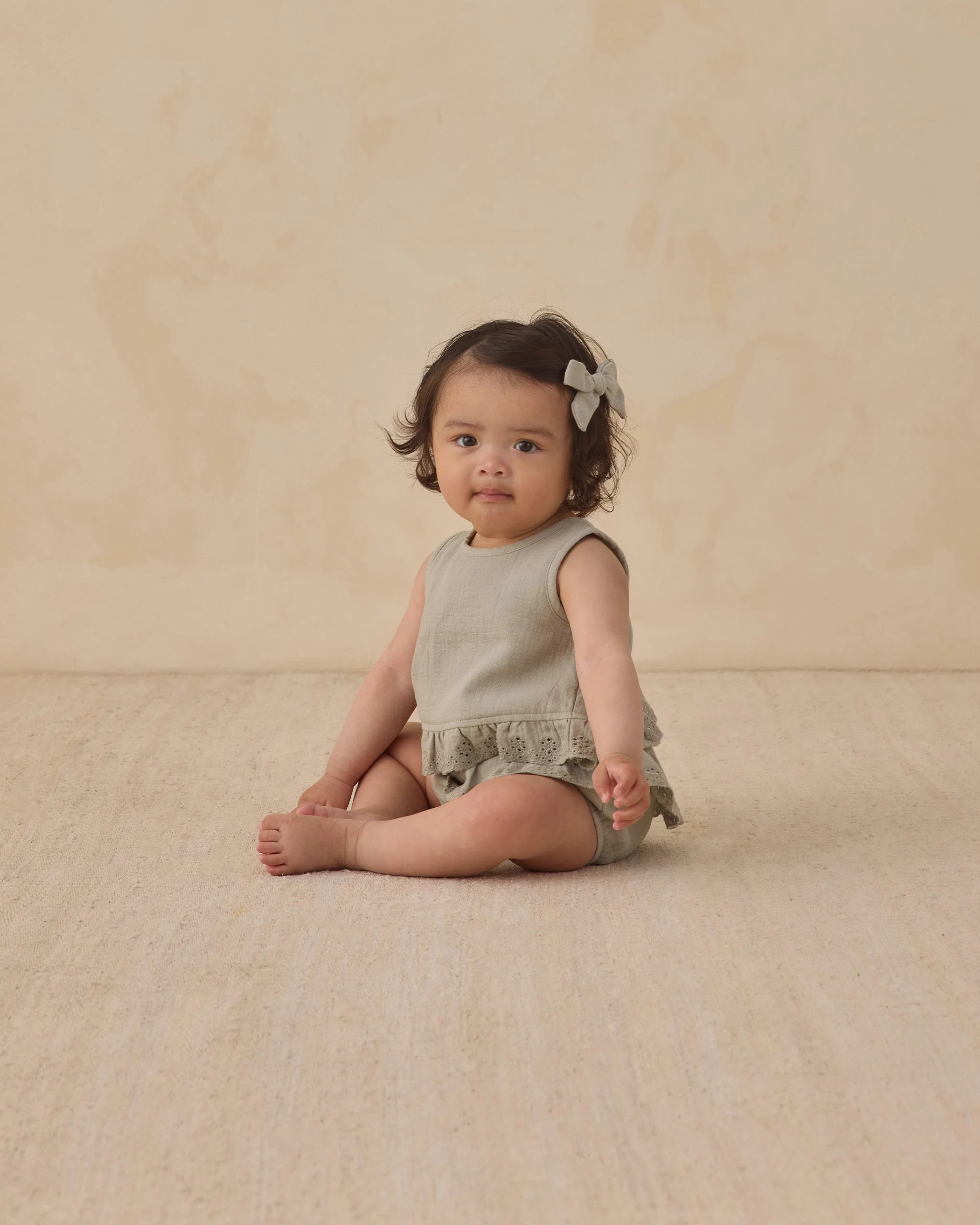 Ruffled Tulip Top + Bloomer Set Sage - Image 2