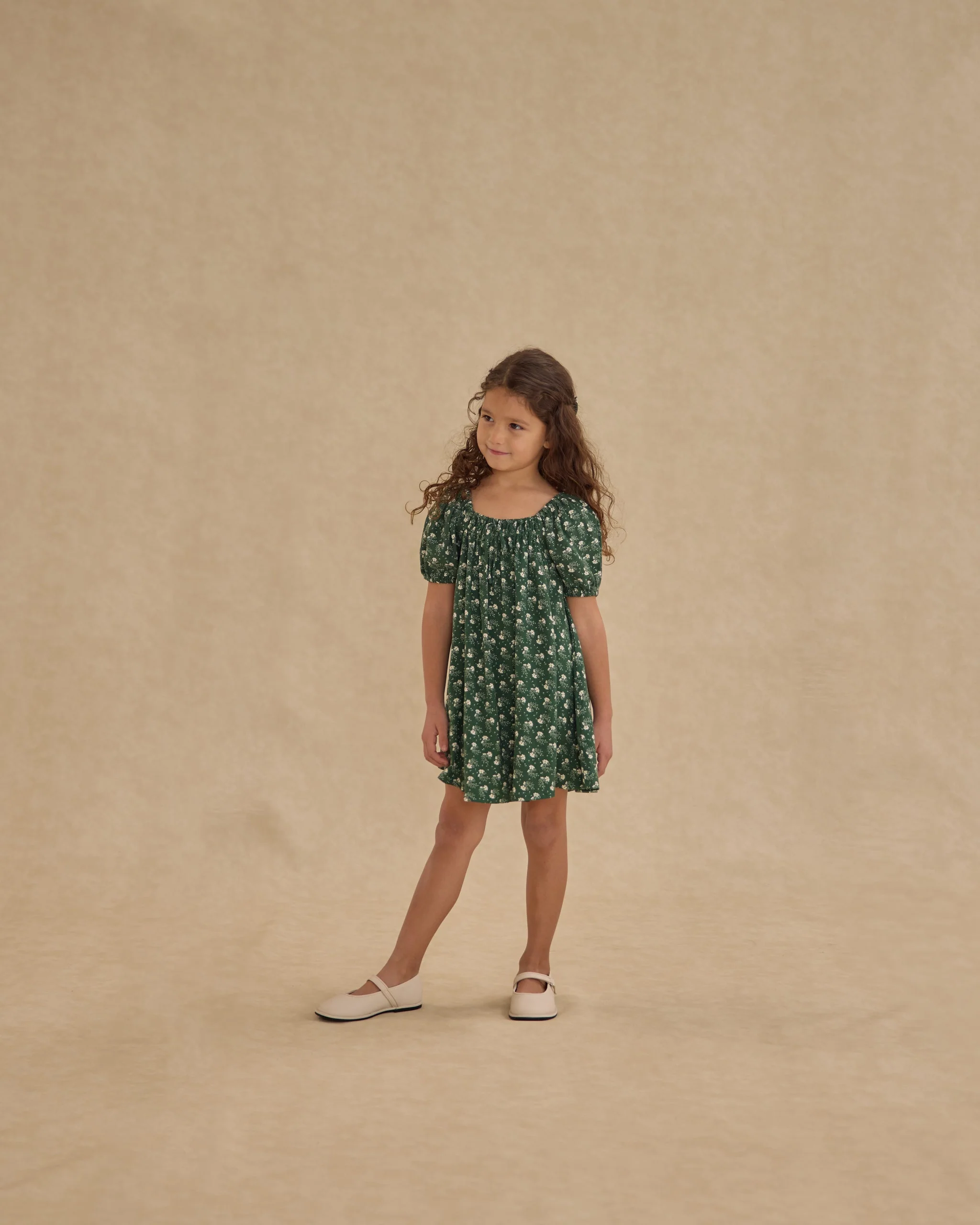 Sabrina Mini Dress || Green Ditsy - Image 3