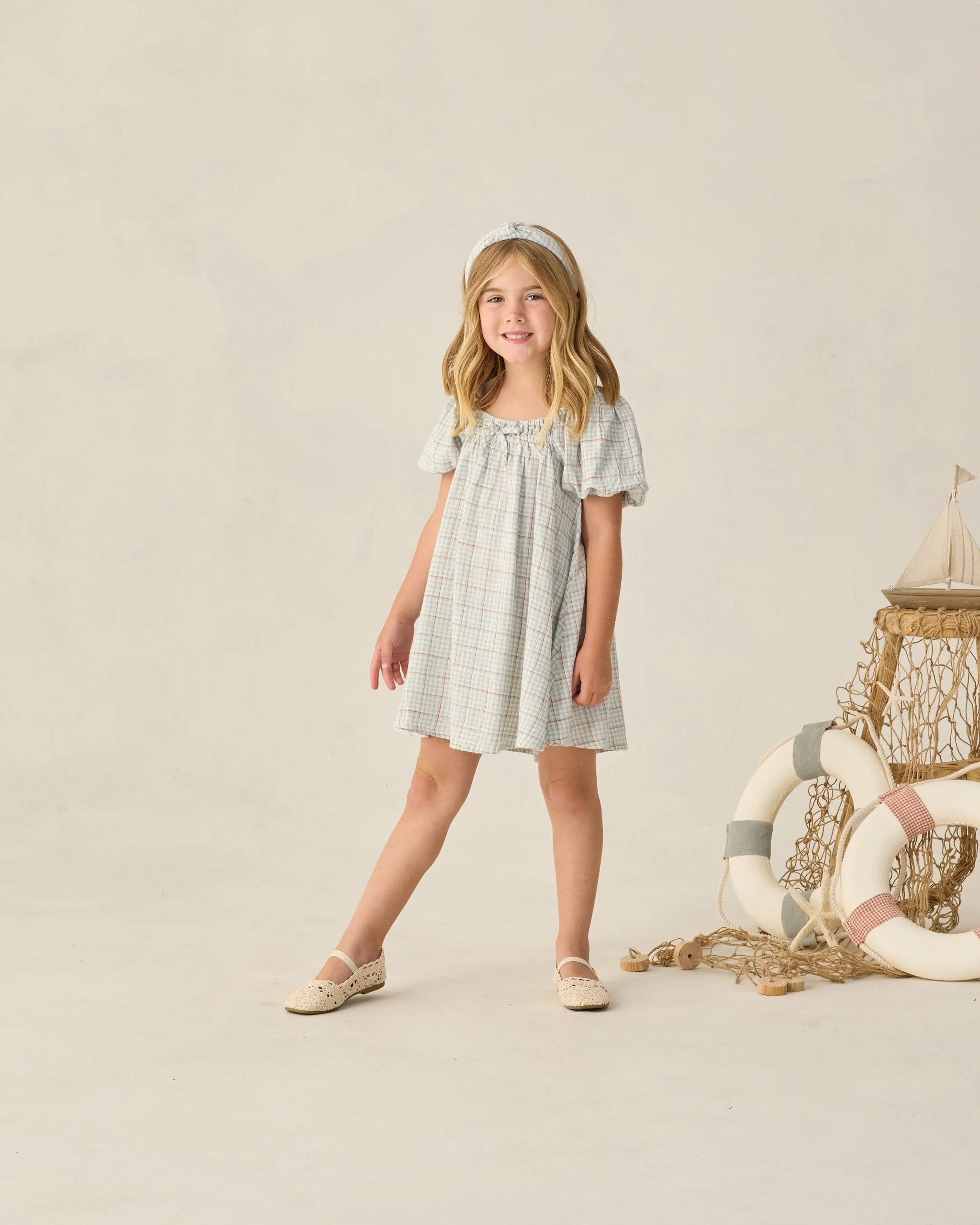 Sabrina Mini Dress Light Blue Plaid - Image 2