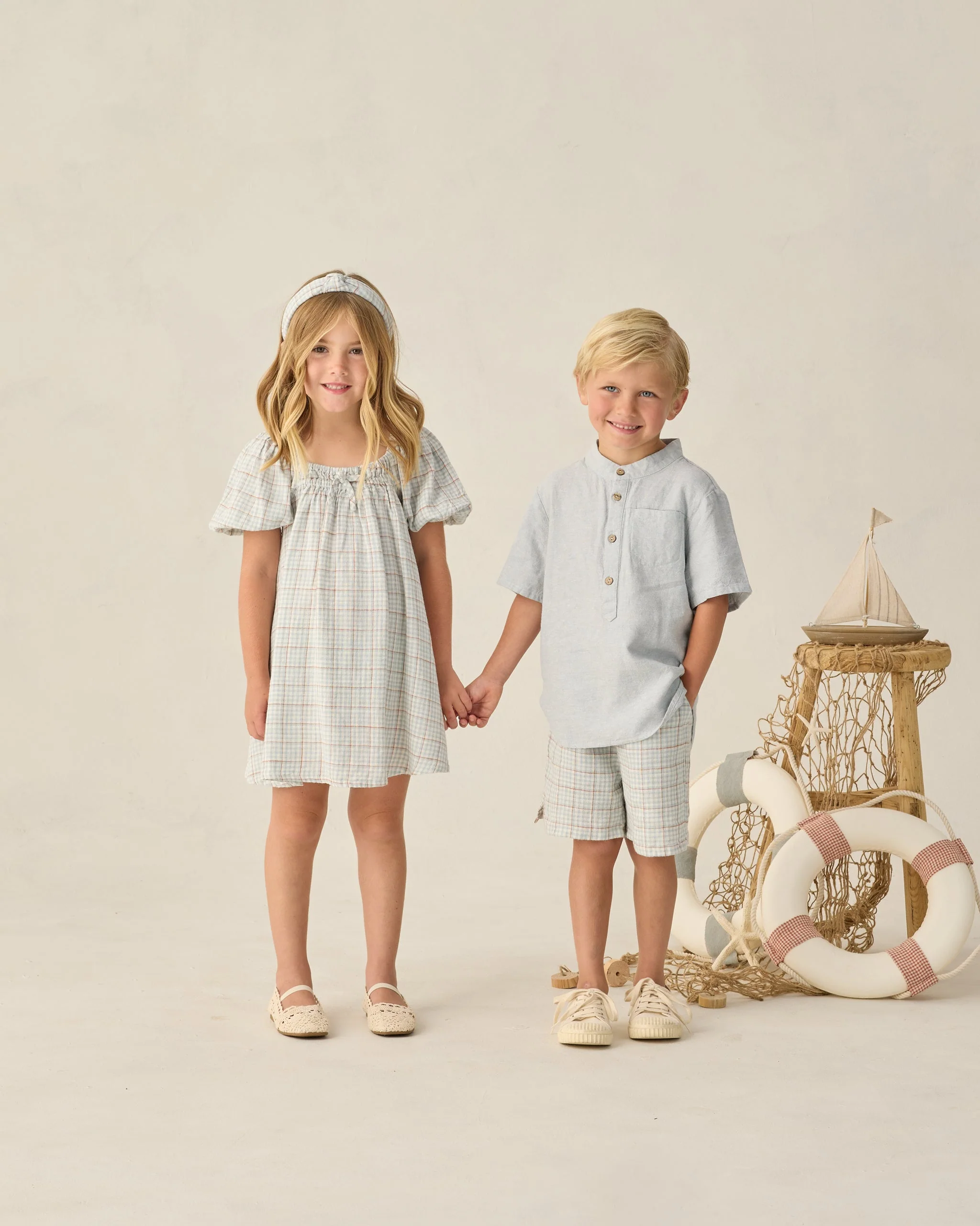 Sabrina Mini Dress Light Blue Plaid - Image 7