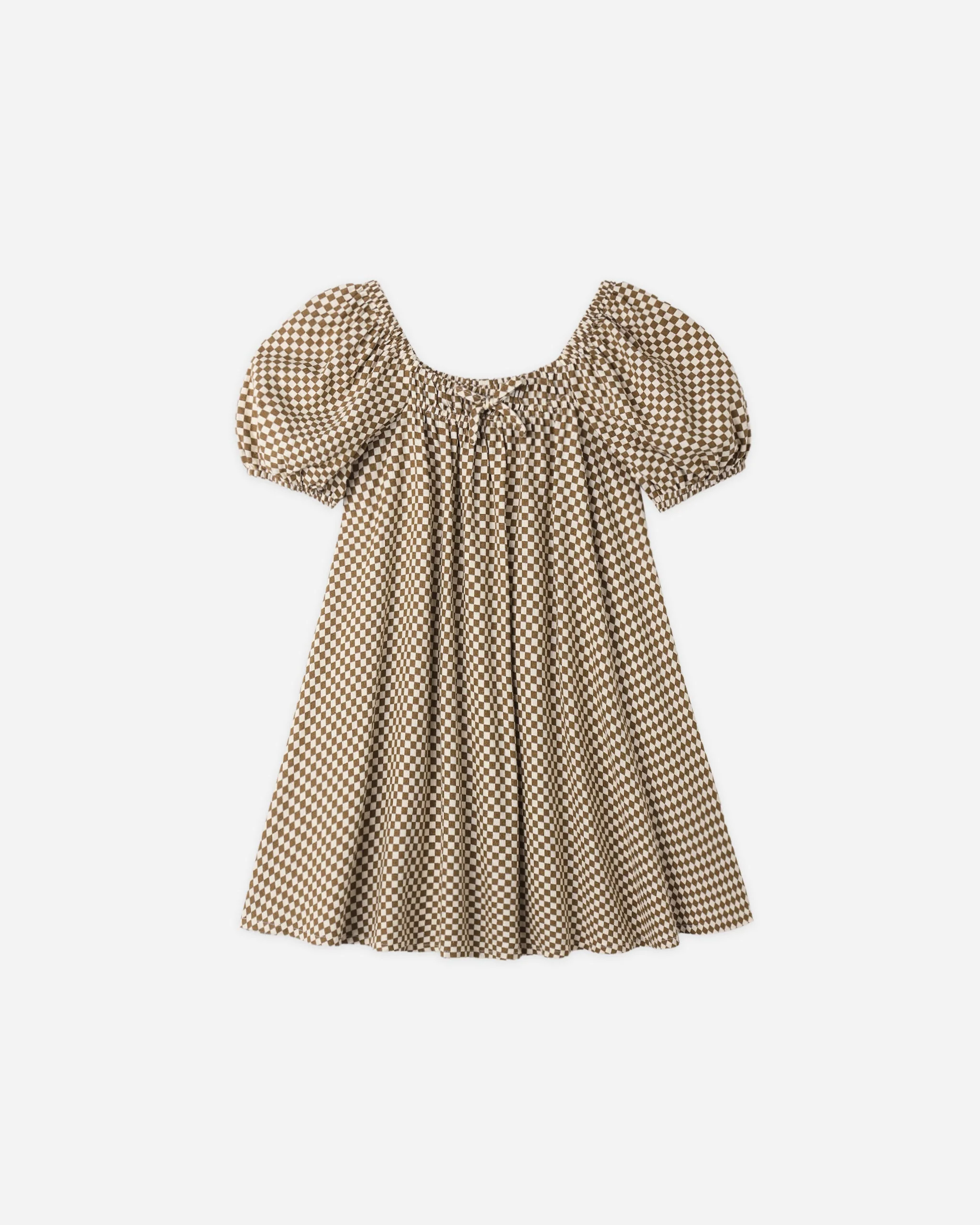 Sabrina Mini Dress Ocre Check