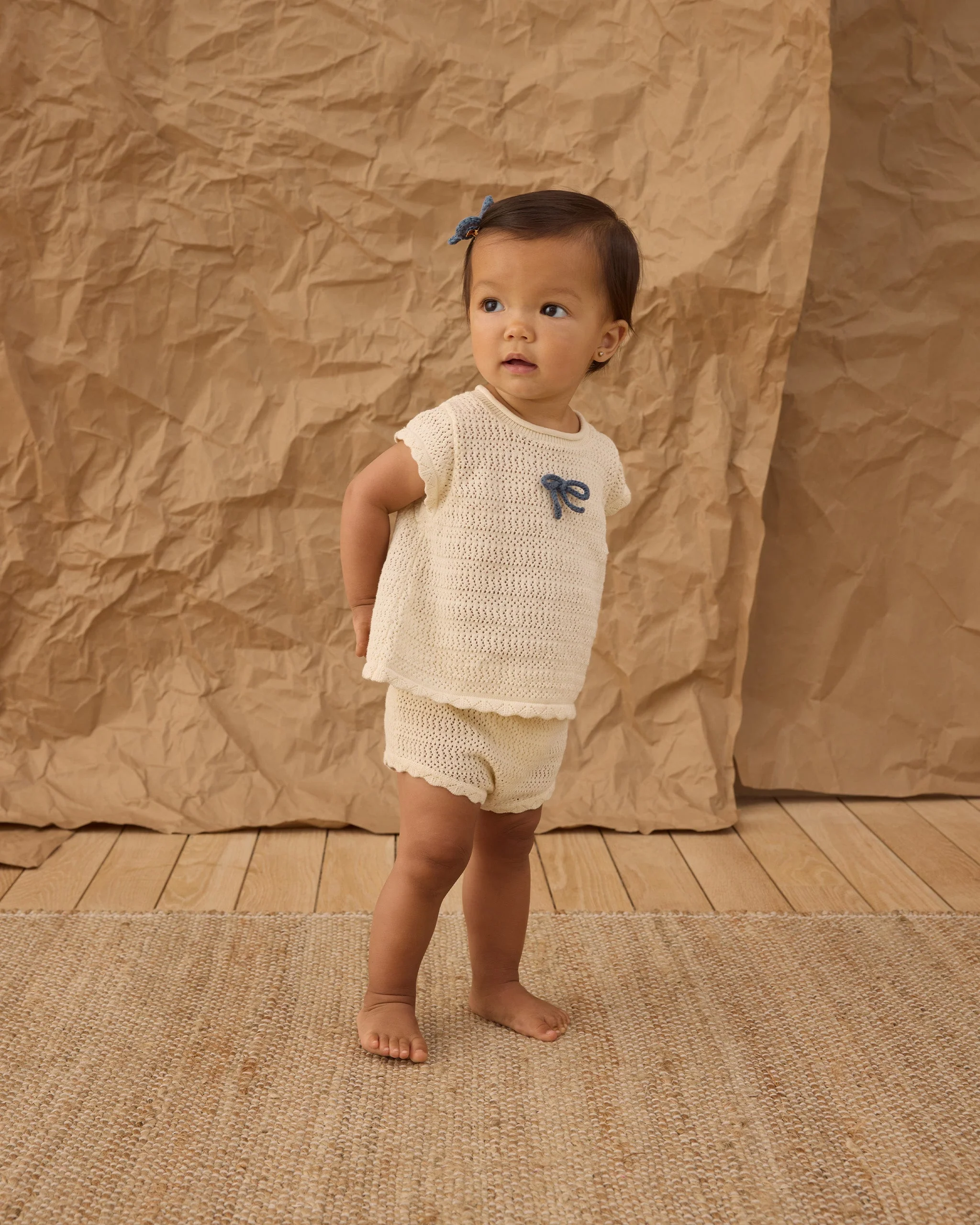 Scallop Knit Baby Set Natural - Image 4