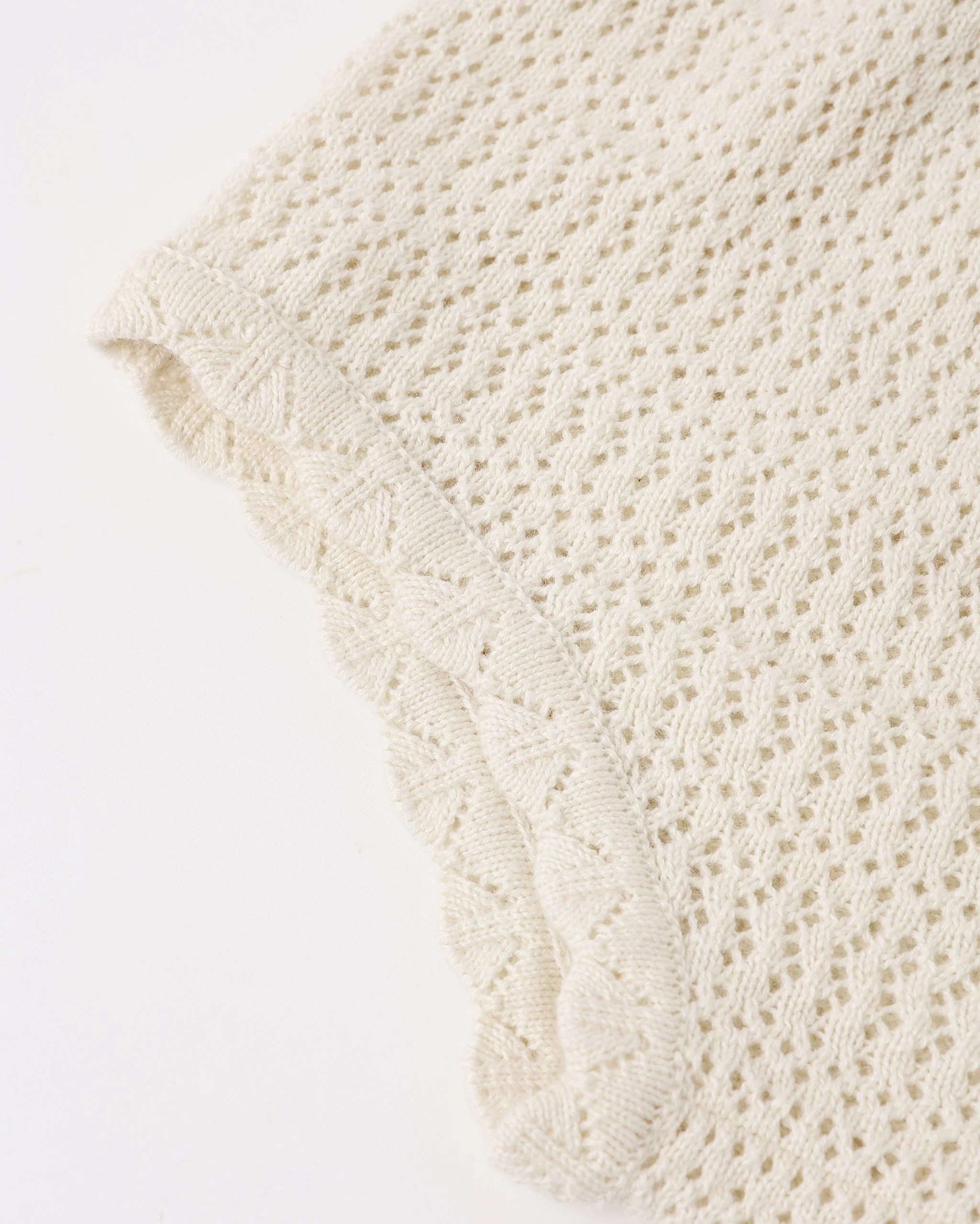 Scallop Knit Baby Set Natural - Image 8