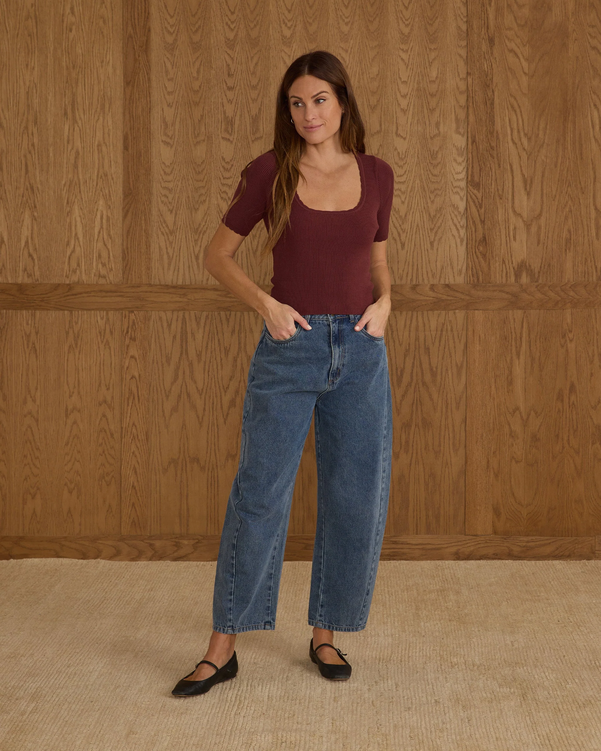 Scallop Tee | Burgundy - Image 4