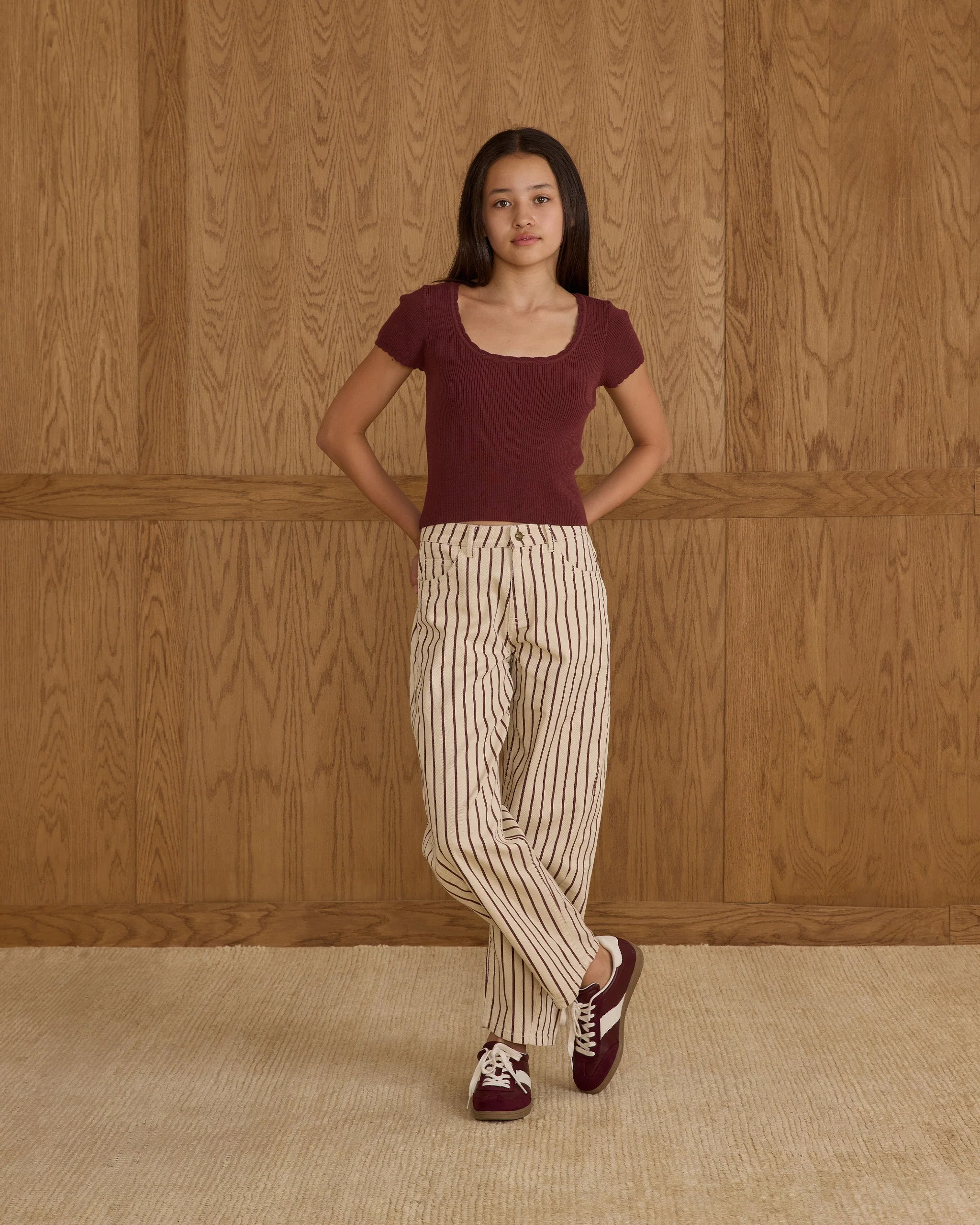 Scallop Tee || Burgundy - Image 3