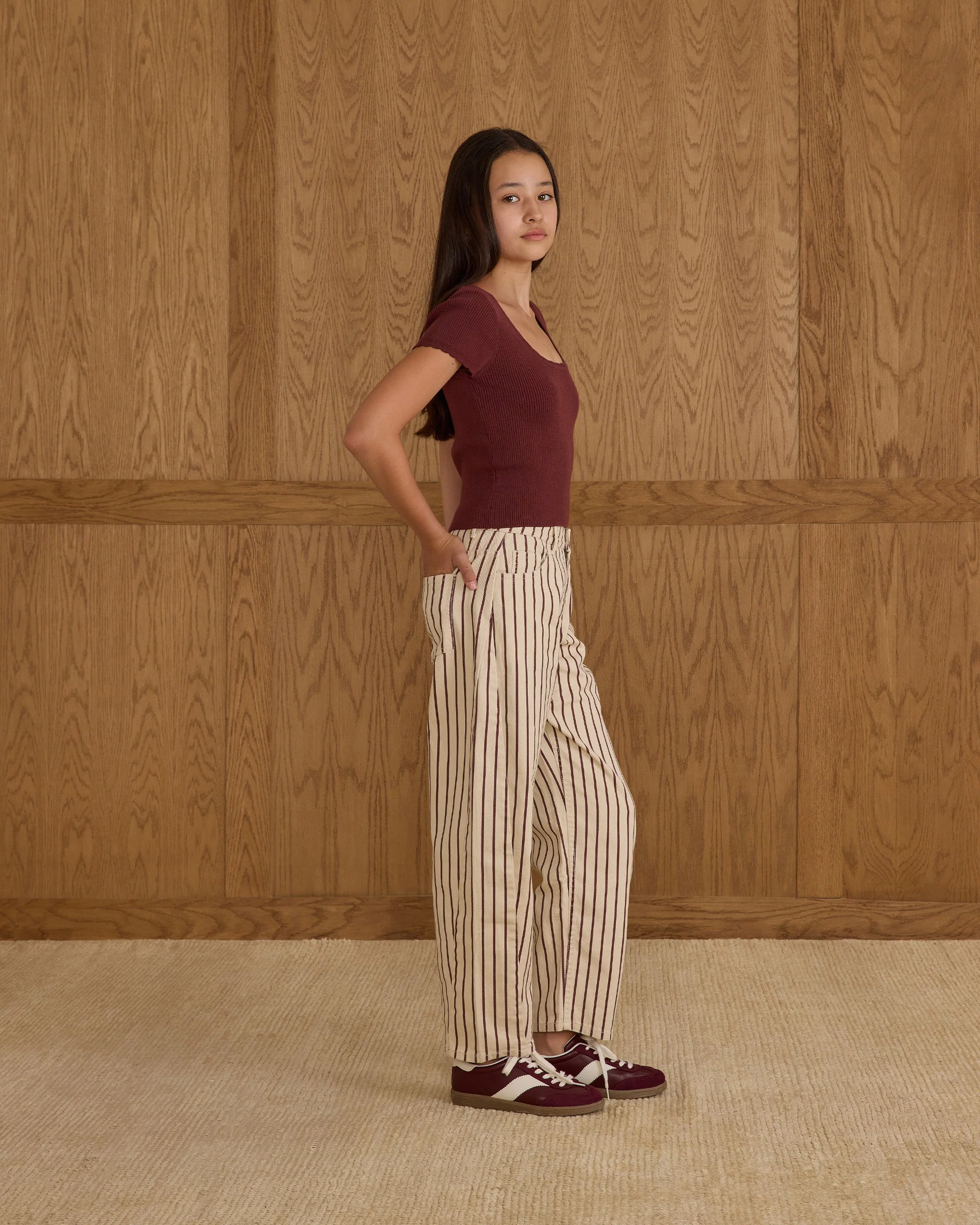 Scallop Tee || Burgundy - Image 4