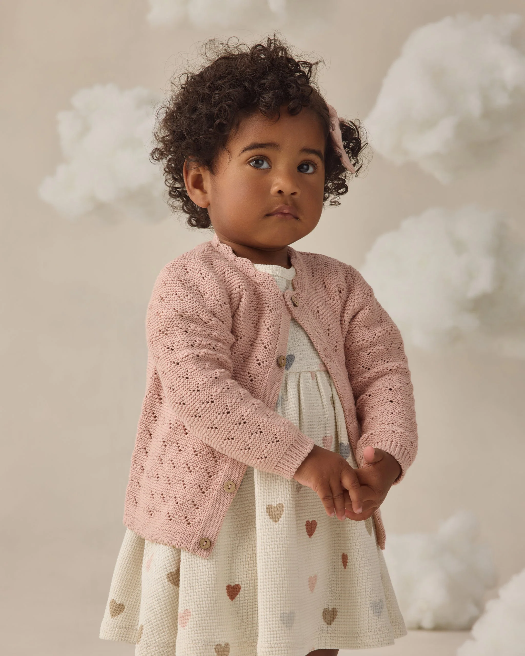 Scalloped Cardigan Blush - Image 2