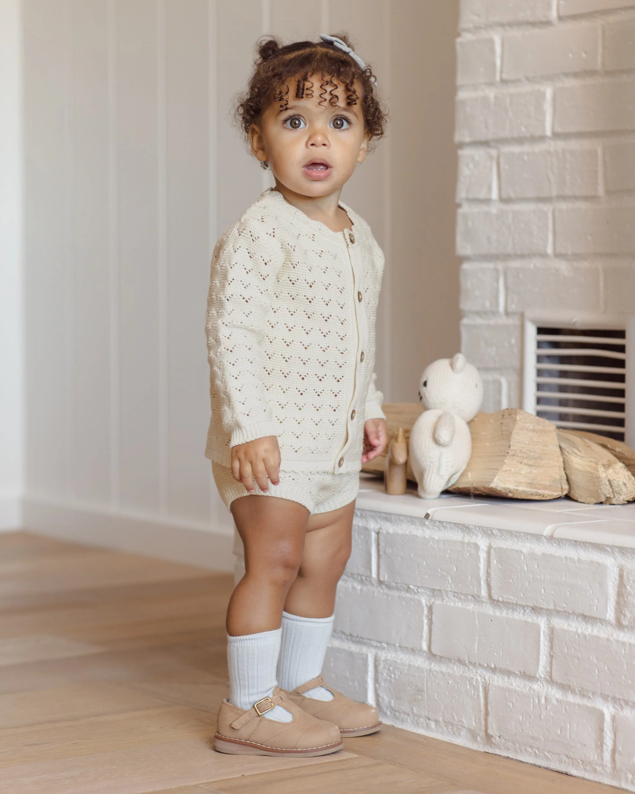 Scalloped Cardigan Natural - Image 4