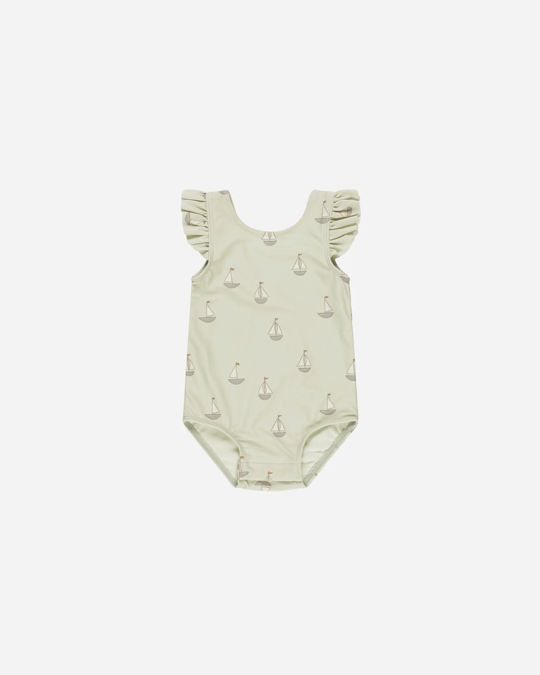 -Scoop Back One-Piece || Sailboats-