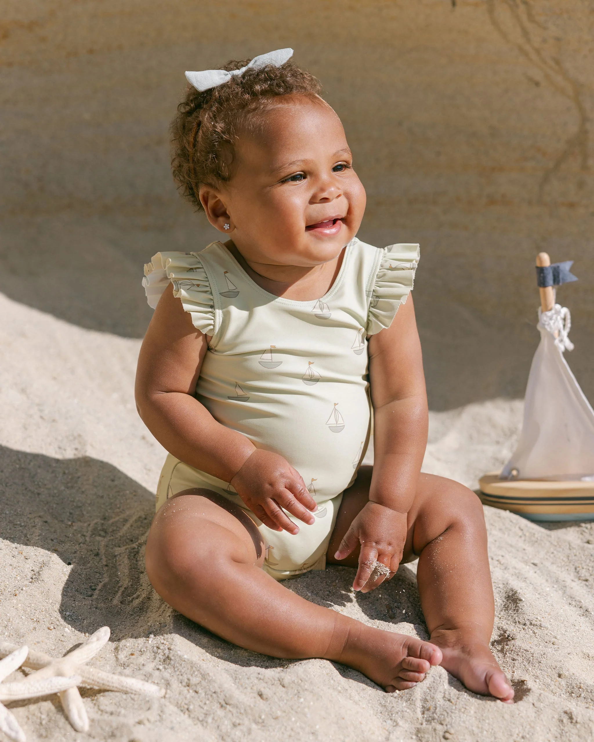 -Scoop Back One-Piece || Sailboats- - Image 2