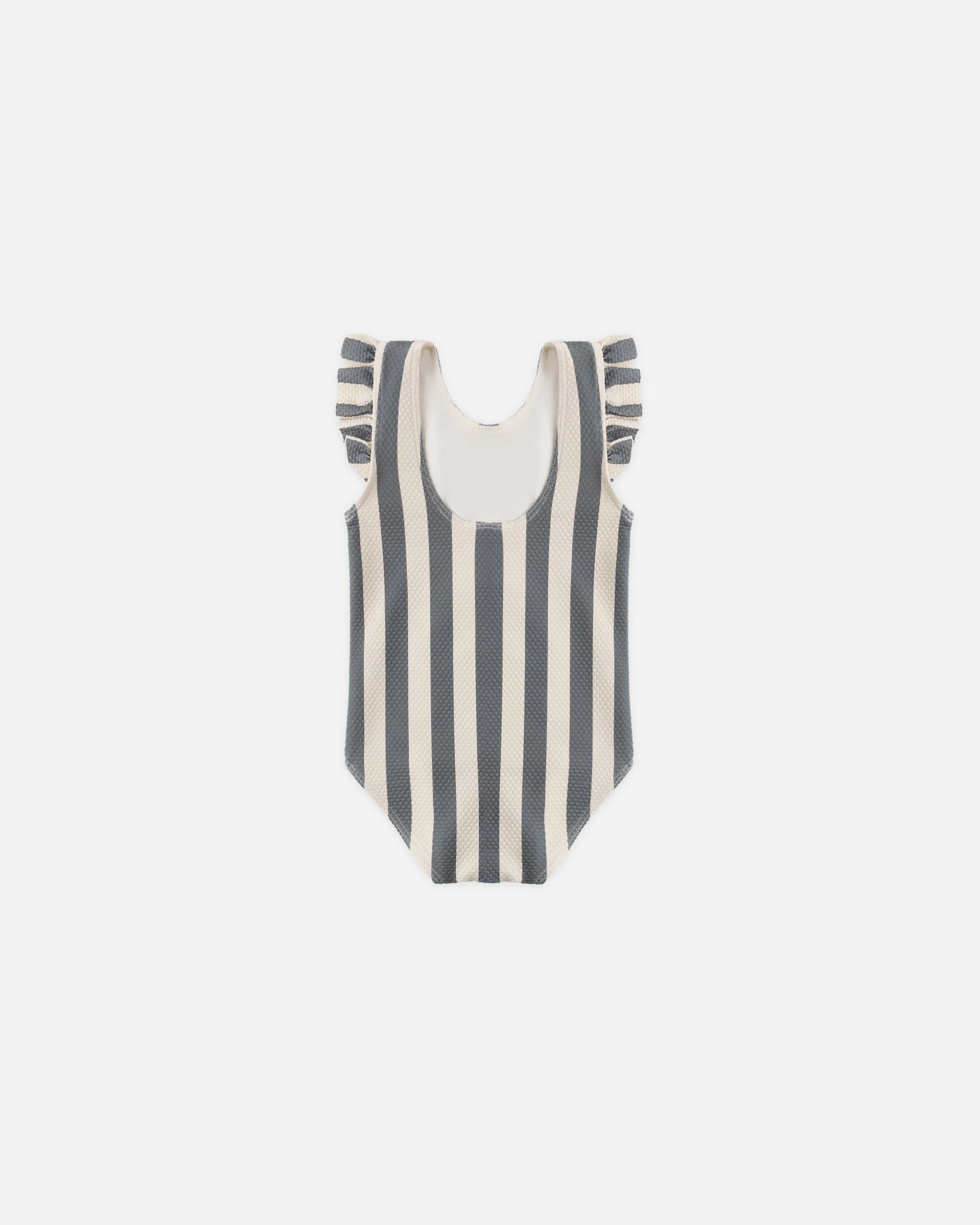 Scoop Back One-Piece Swimsuit Retro Ocean Stripe - Image 2