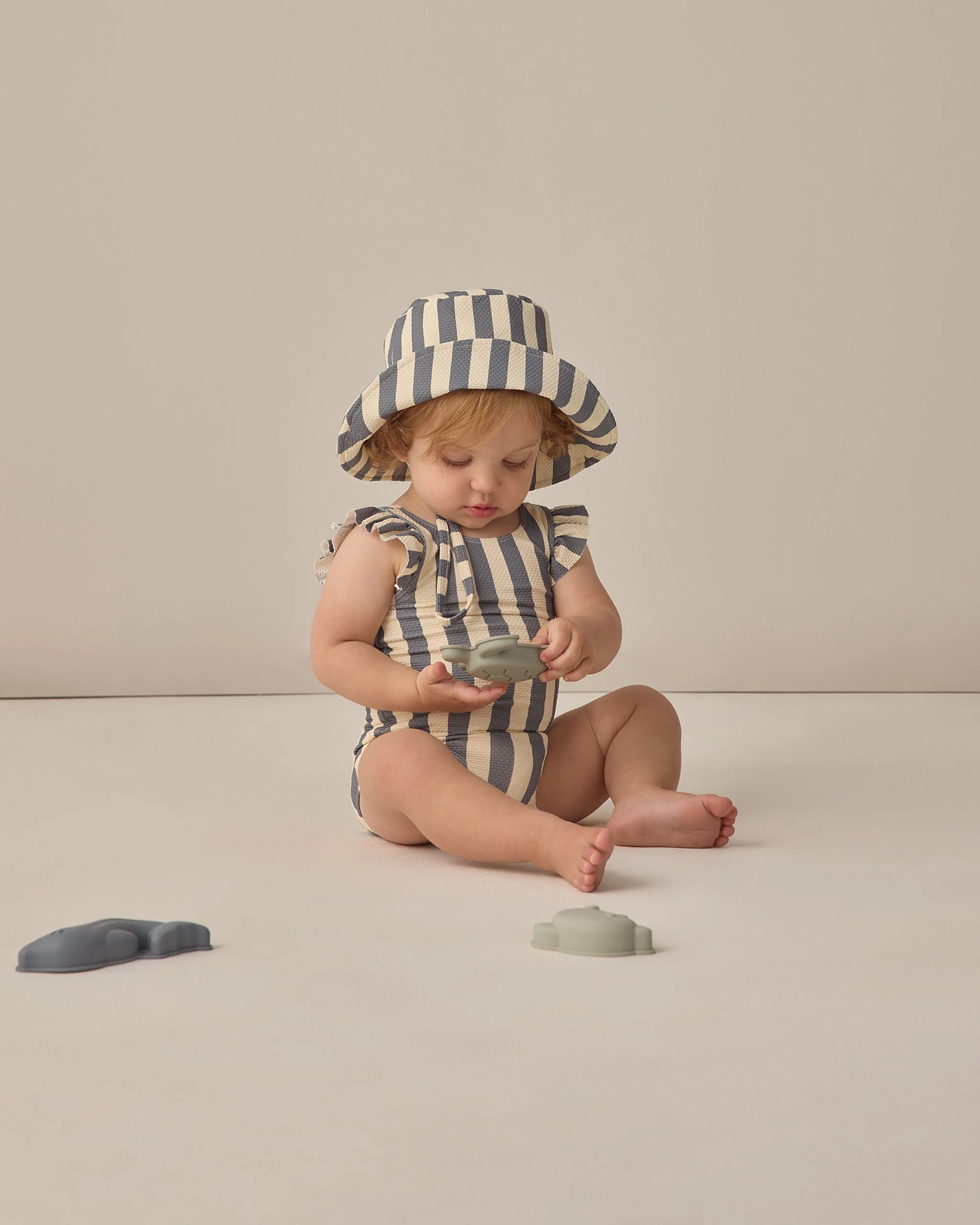 Scoop Back One-Piece Swimsuit Retro Ocean Stripe - Image 7