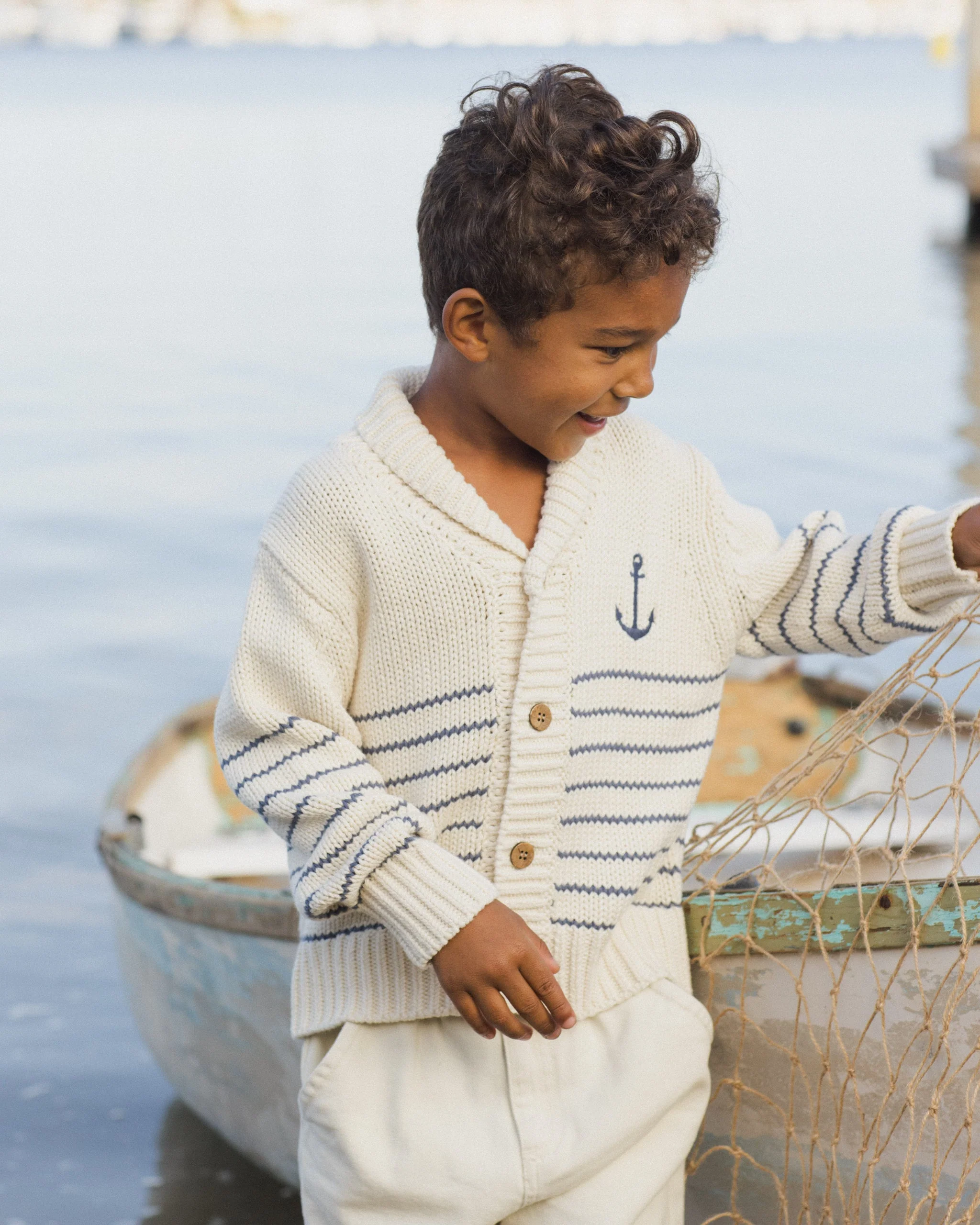 Shawl Cardigan Natural & Marine - Image 2