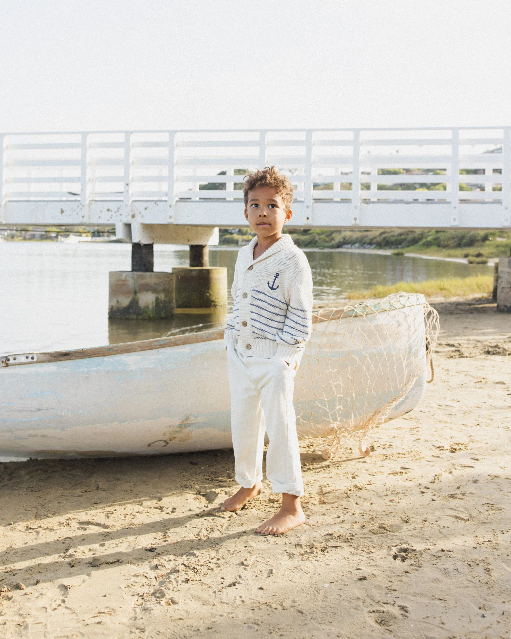 Shawl Cardigan Natural & Marine - Image 3