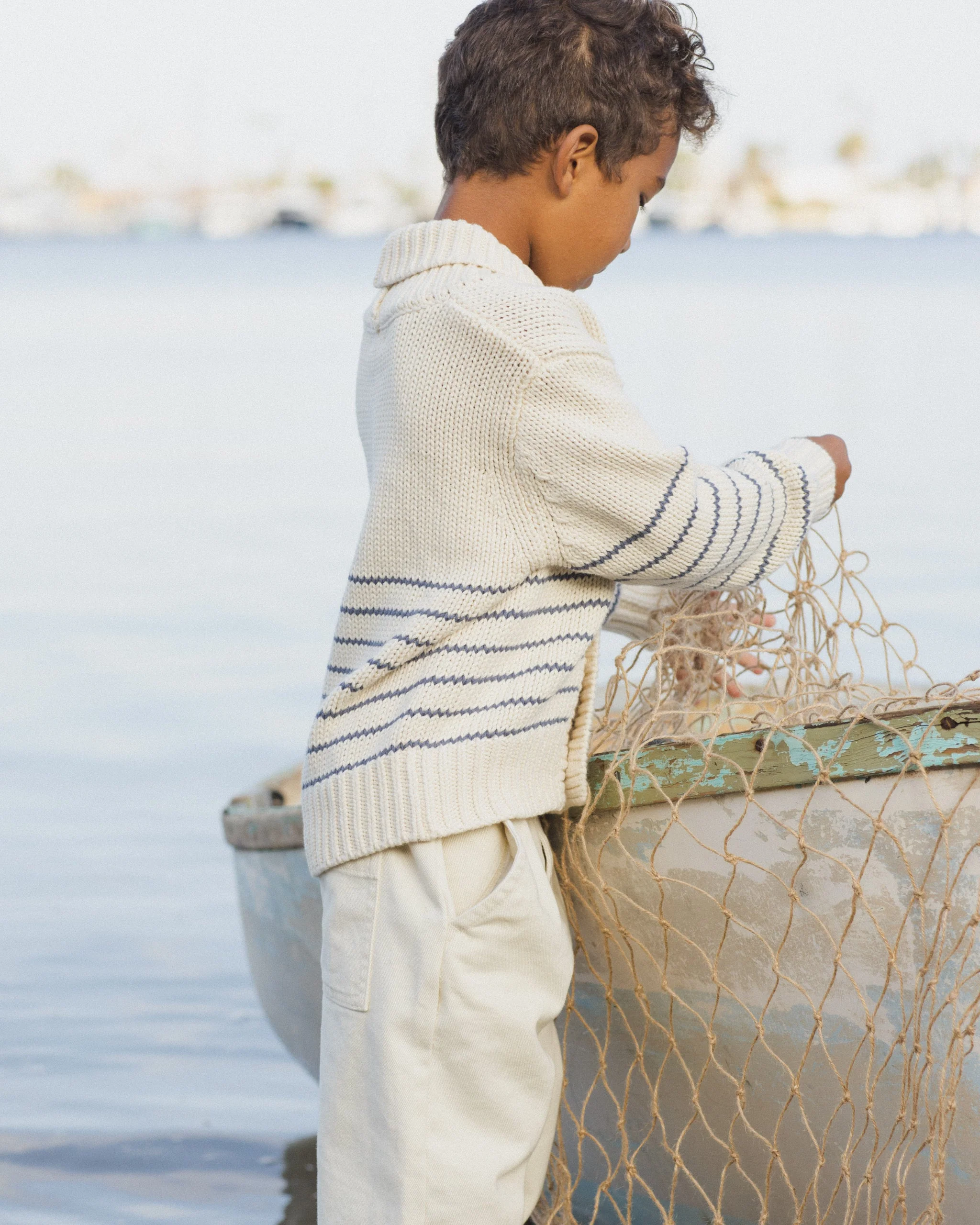 Shawl Cardigan Natural & Marine - Image 4