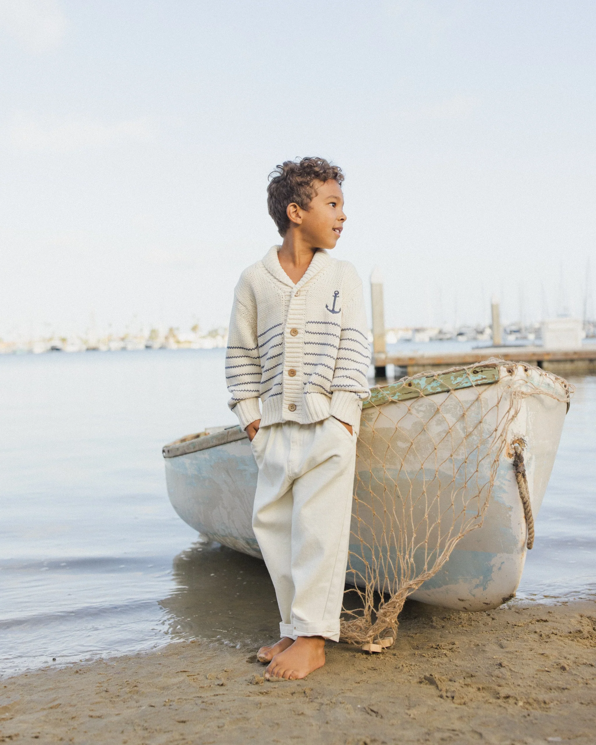 Shawl Cardigan Natural & Marine - Image 5