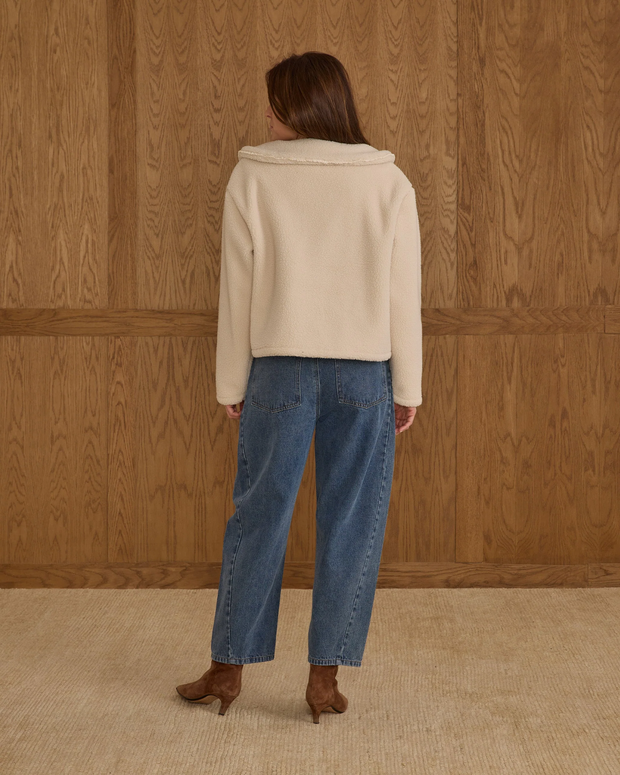 Shearling Collared Coat | Natural - Image 2