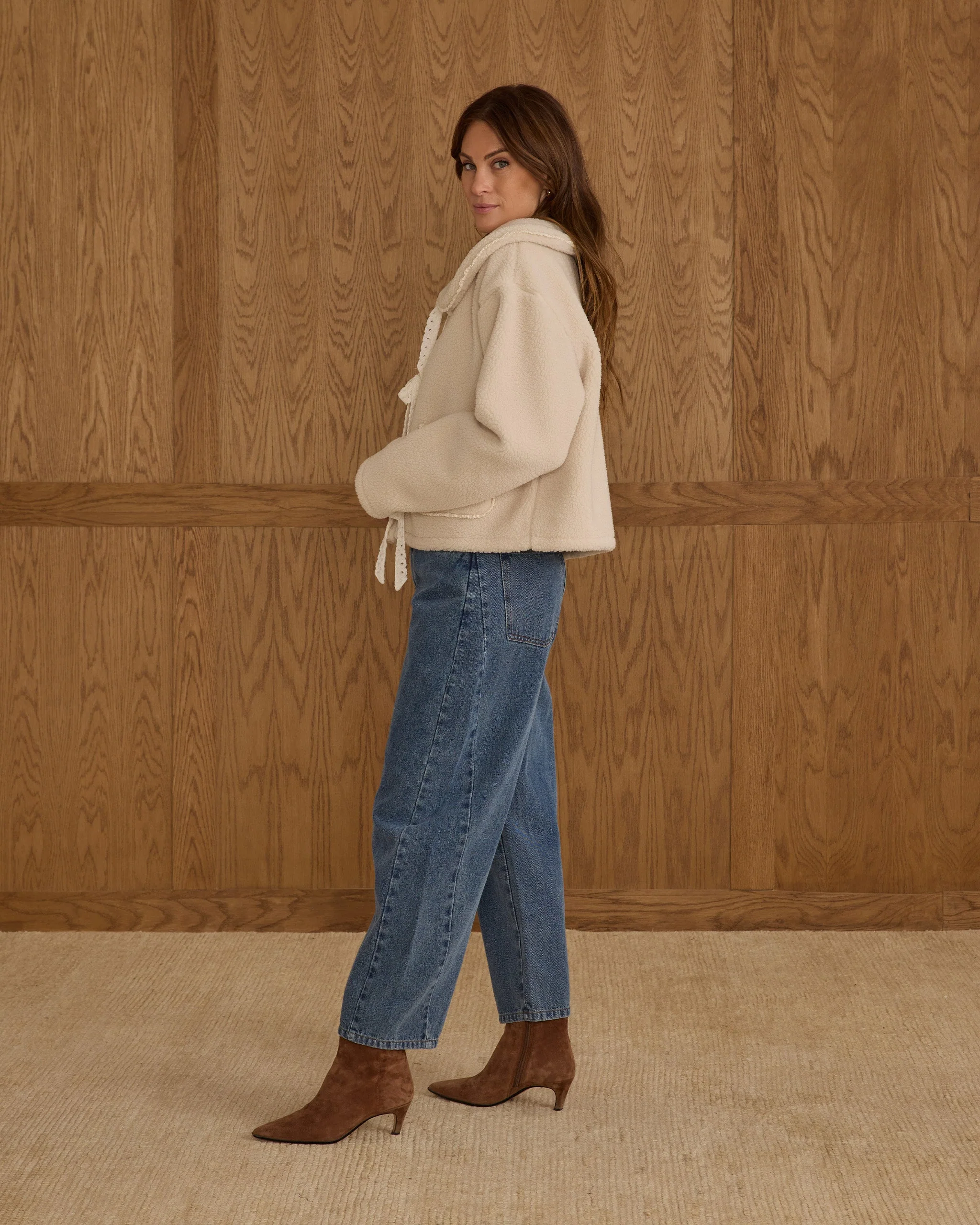 Shearling Collared Coat | Natural - Image 4