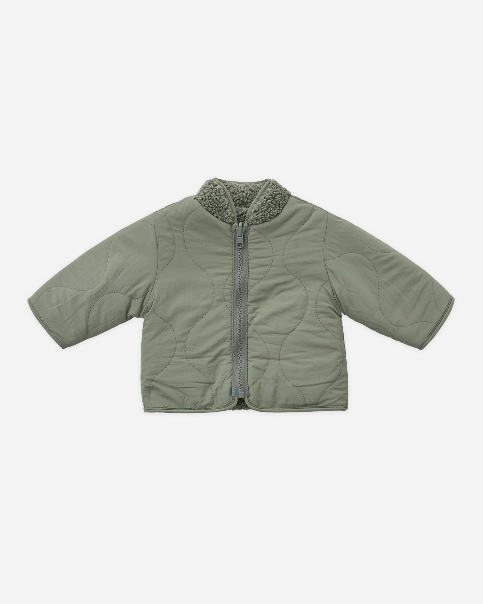 Shearling Zip Jacket || Forest - Image 2
